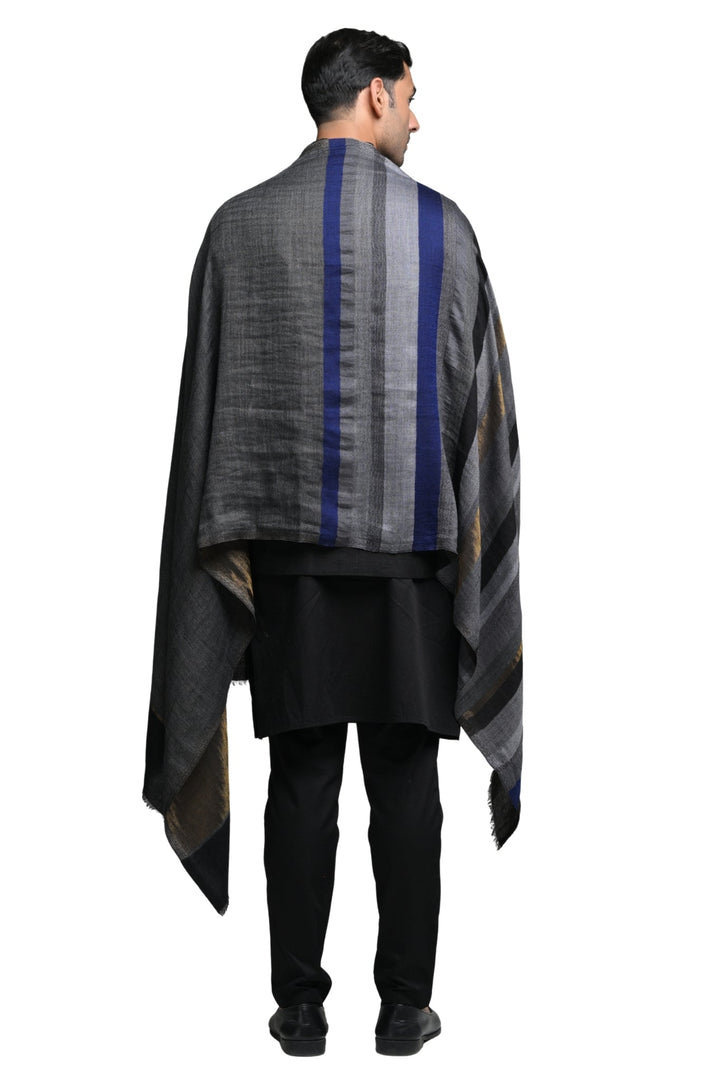 Taroob Handwoven look Fine Wool Zari Stole