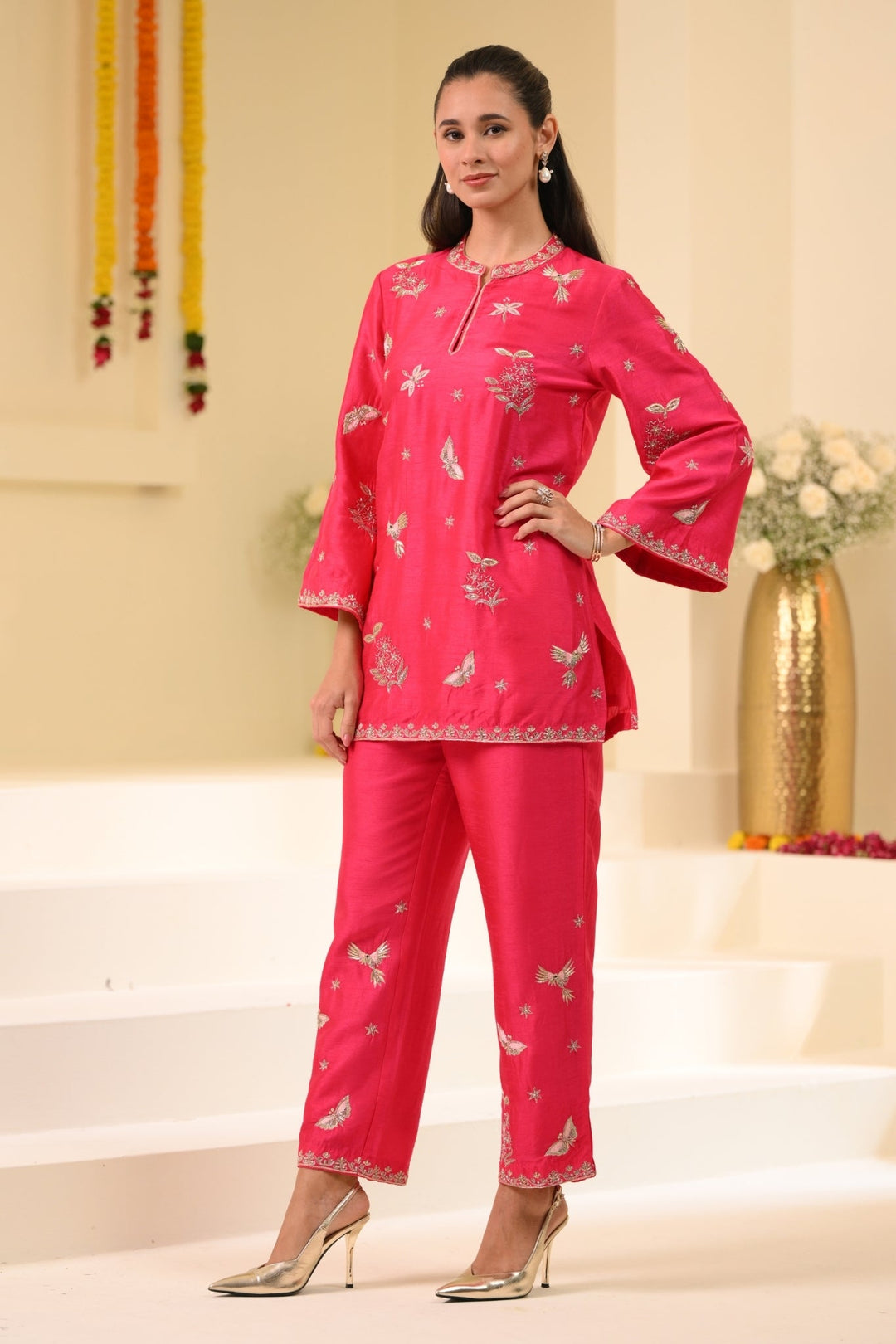 Taroob Flowers & Bugs Hand Embroidered Kurta Set