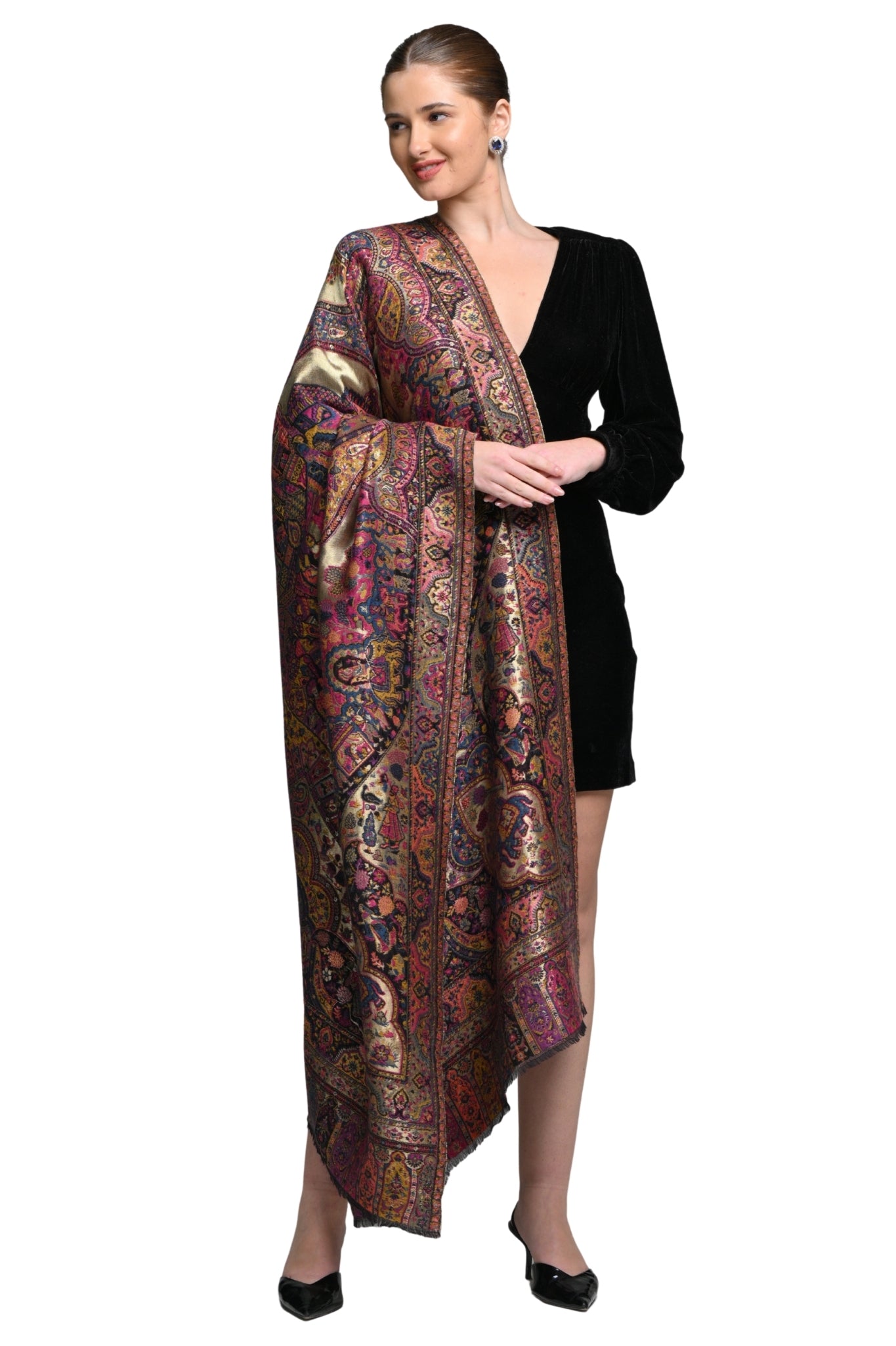 Taroob Mughal Baraat Resham Reversibale Shawl