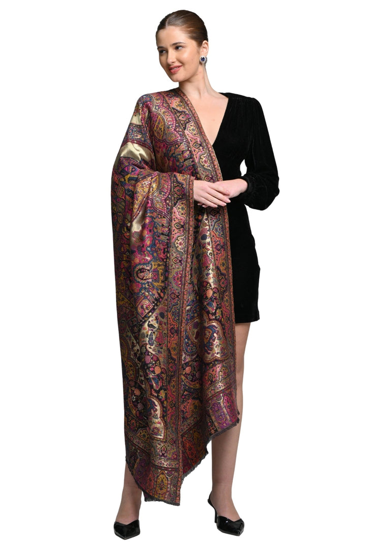 Taroob Mughal Baraat Resham Reversibale Shawl