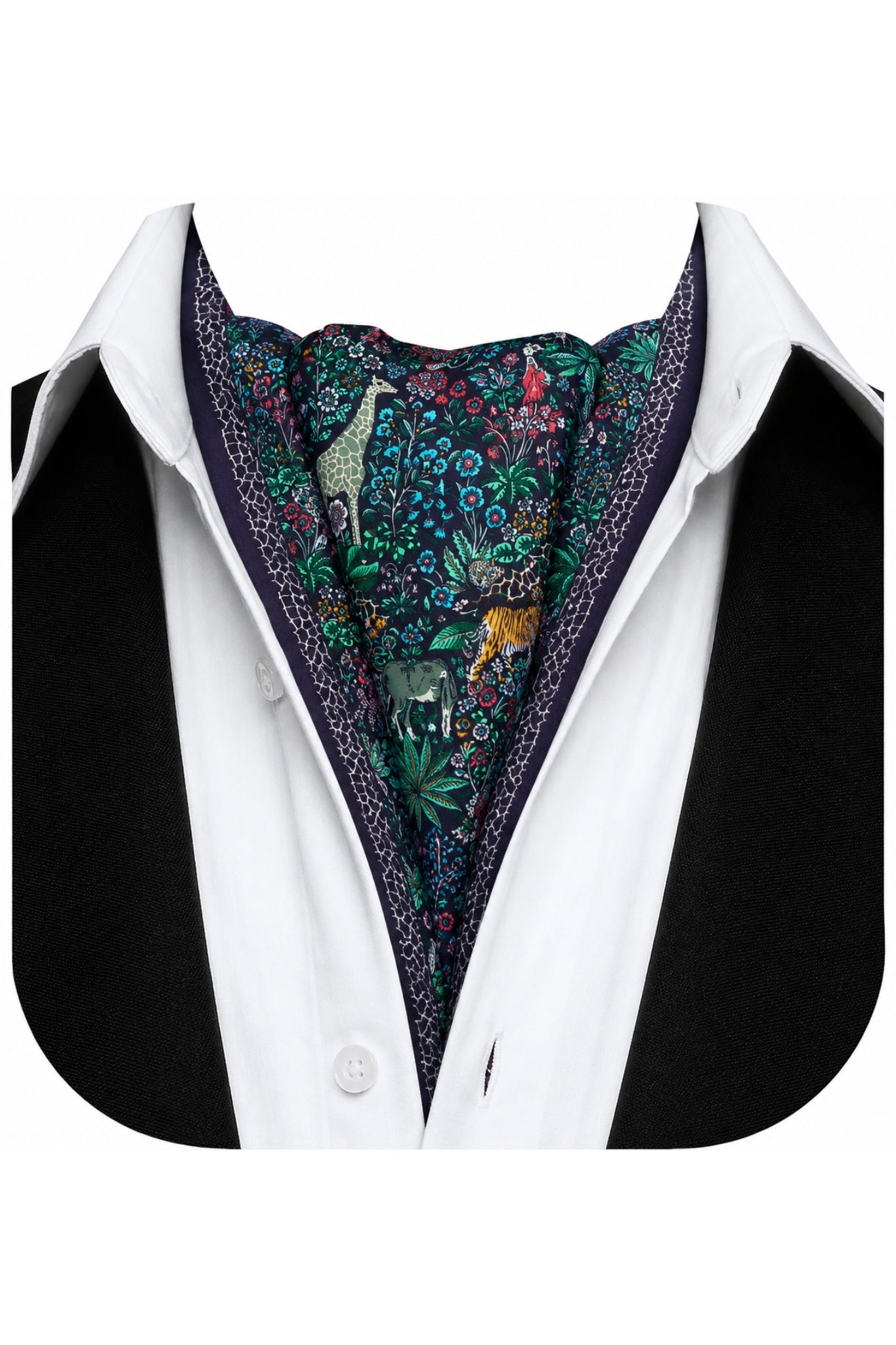 Taroob Premium Silk Satin Jungle Safari Cravat, Men’s Neck Tie