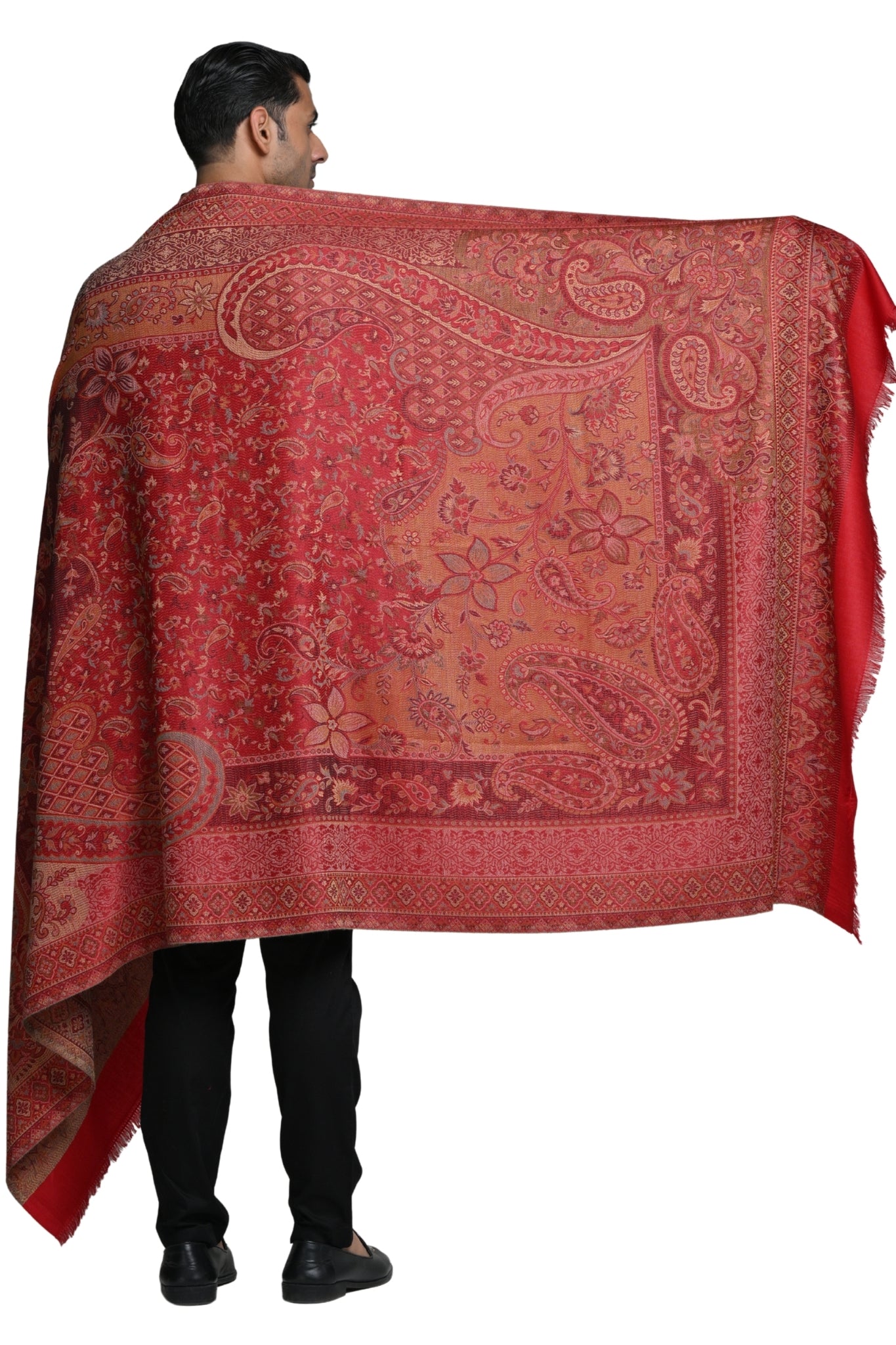 Taroob Faux Pashmina Antique Jamawar Shawl