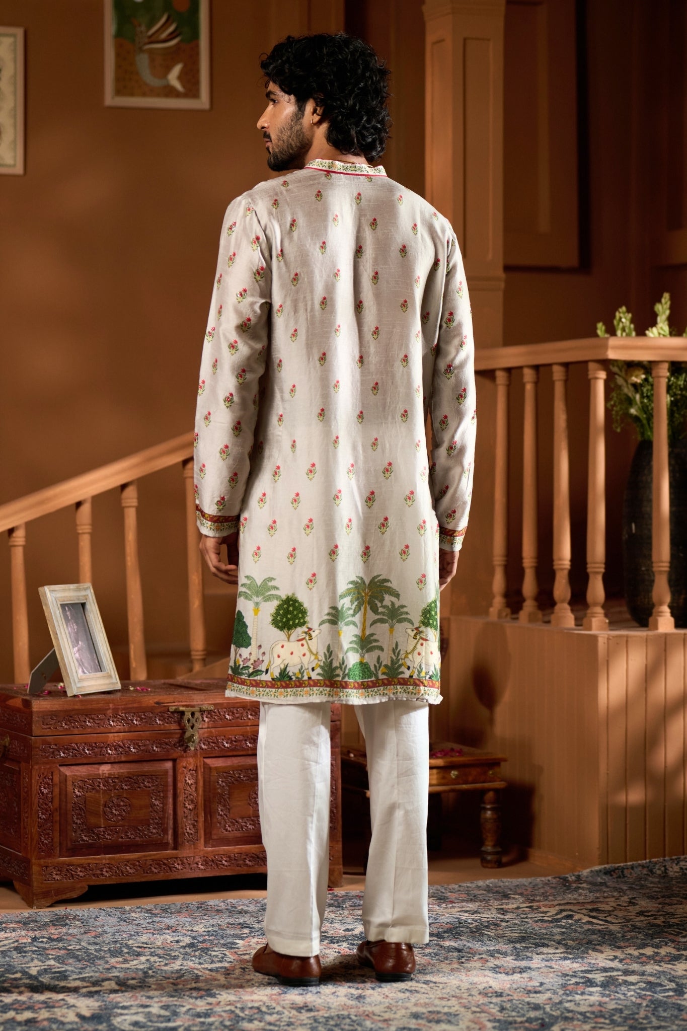 Taroob Embroidered Pichwai Kurta Pajama Set