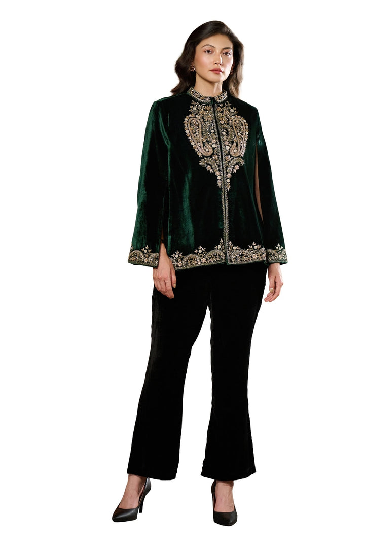 Taroob Velvet  Embroidered Zewar Cape