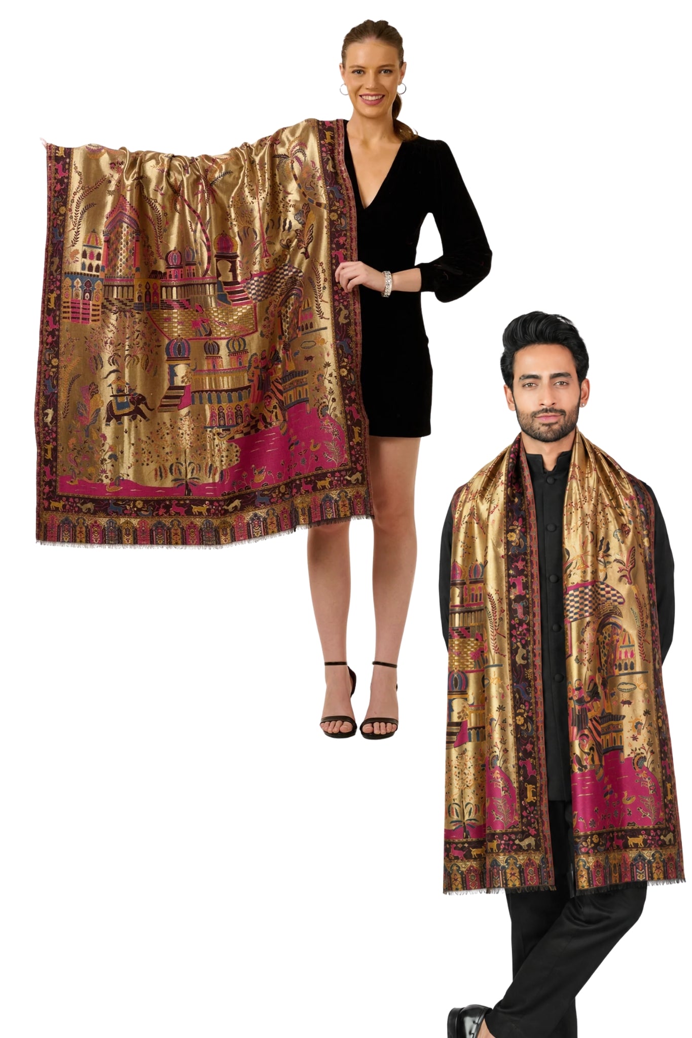 Taroob Gift Set of Kashmiri Resham Shawl for Him or Her