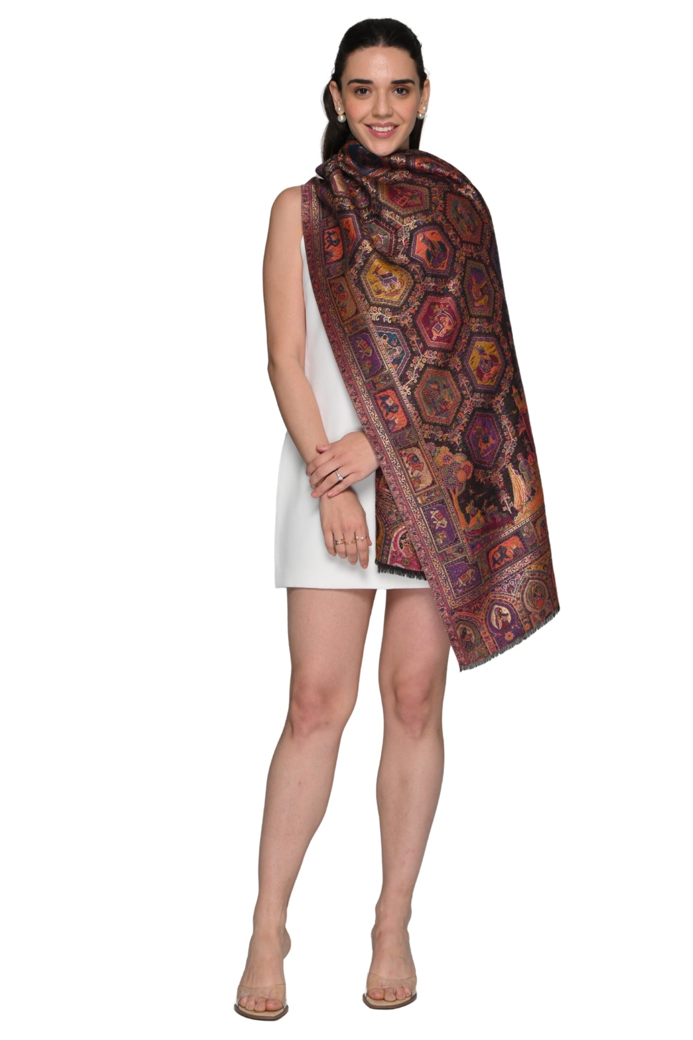 Taroob Resham Heritage Mughal Stole