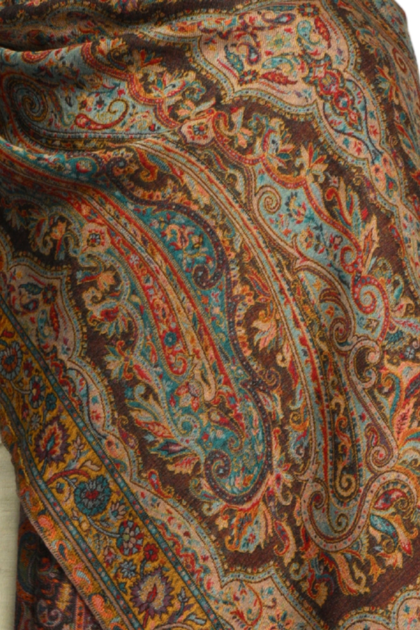Taroob Luxe Paisley Merino Wool Reversible Stole