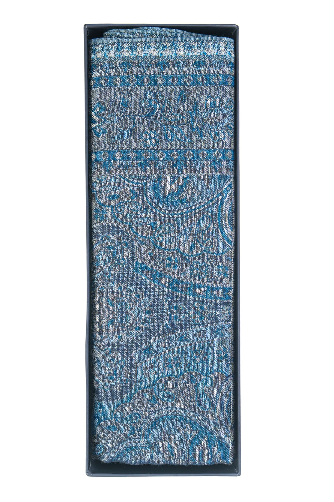 Taroob Gift Set of Unisex Denim Silk Jamawar Stole for Him or Her