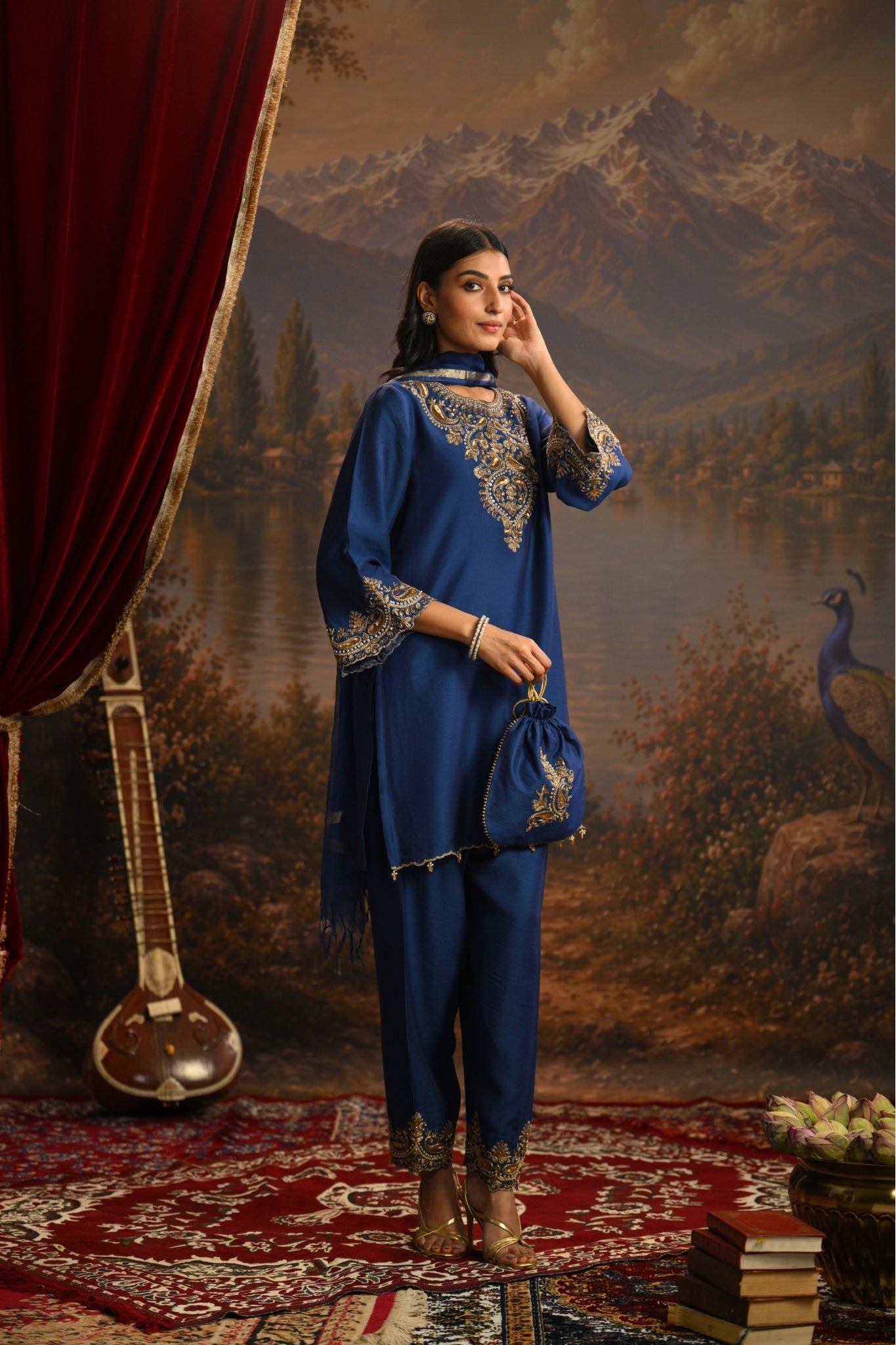 Blue Neelam Haar Embroidered Kurta Set Troob