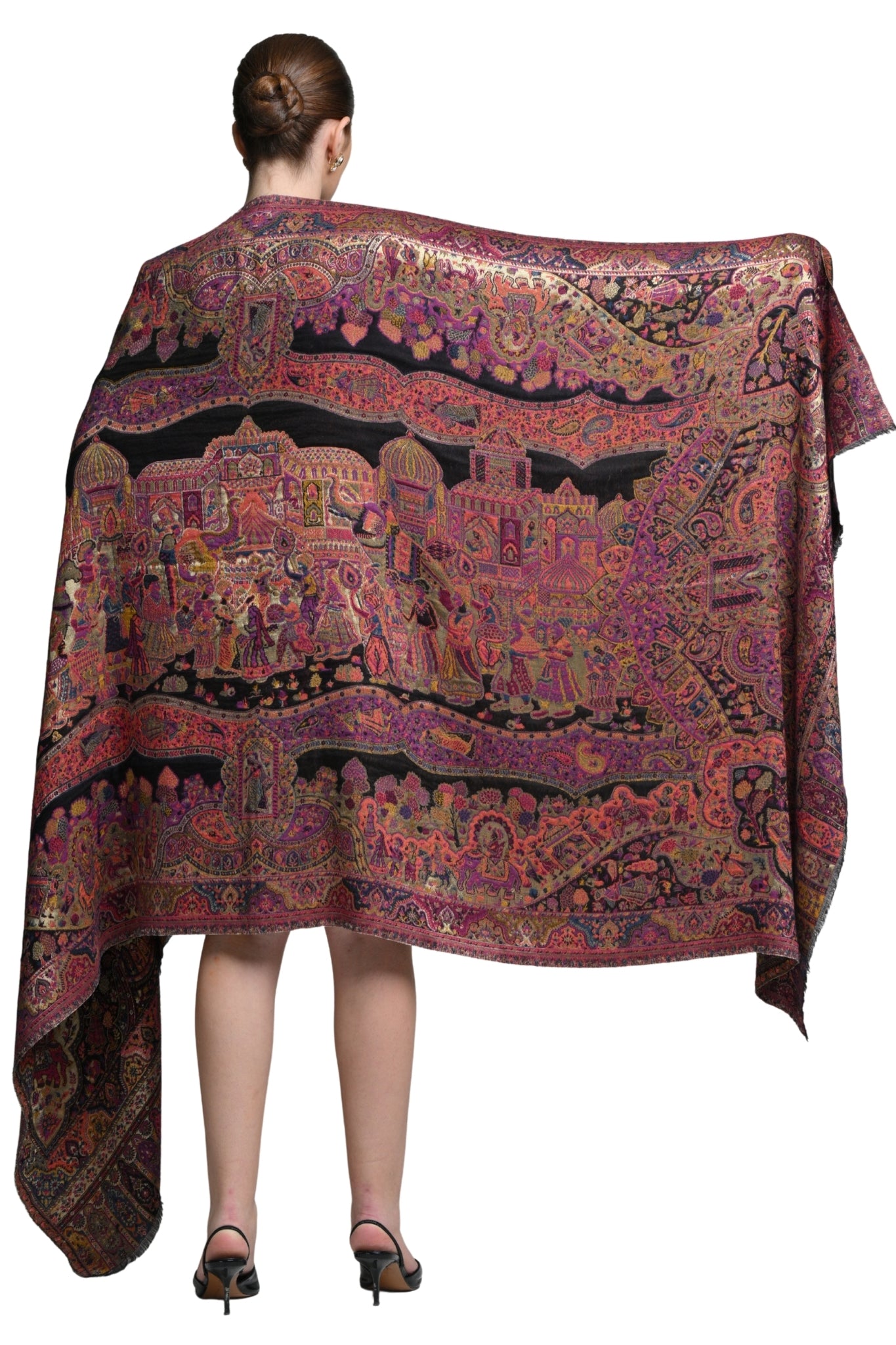 Taroob Mughal Baraat Resham Reversibale Shawl