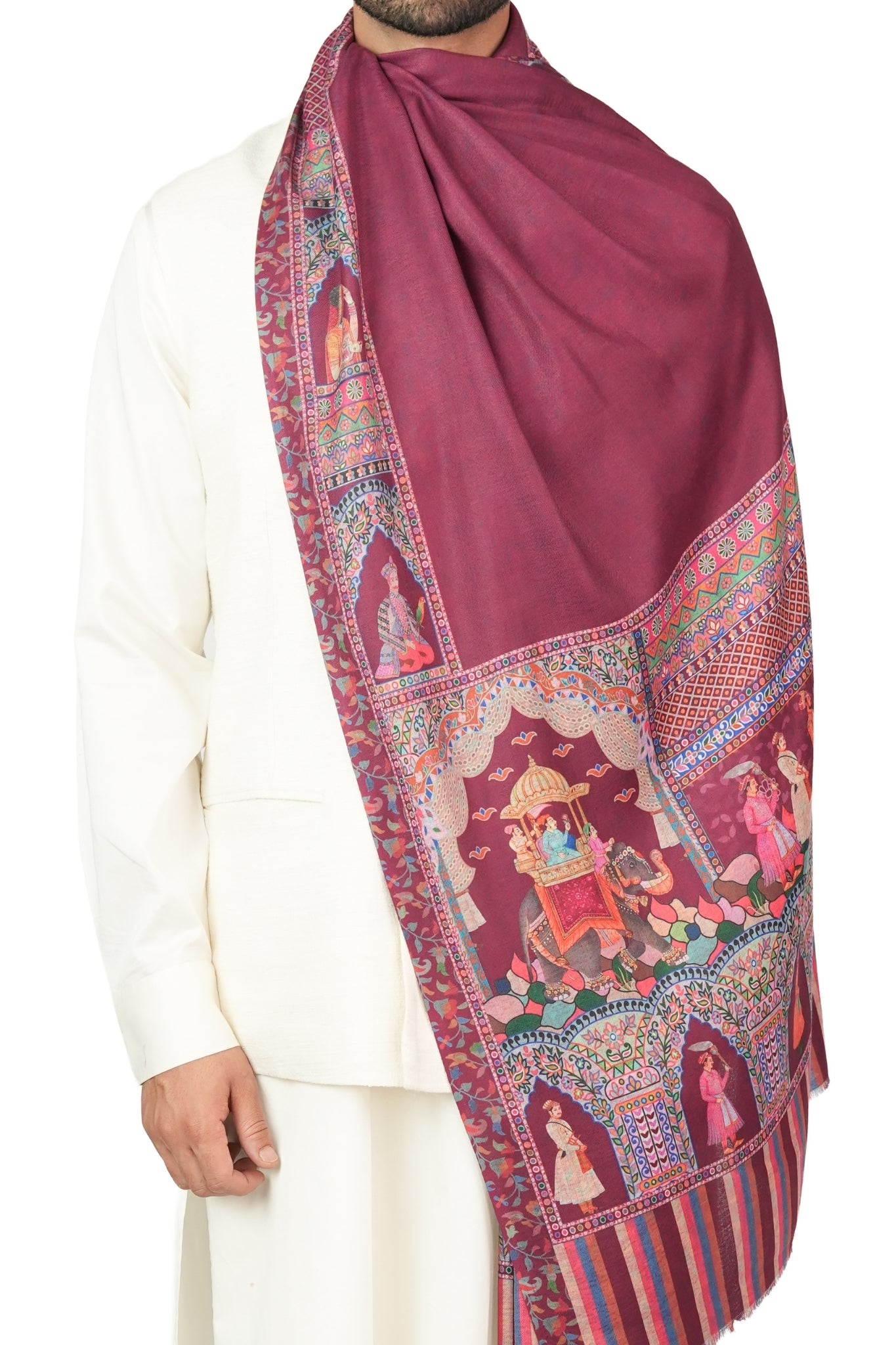 Taroob Reverisble Printed Mughal Stole