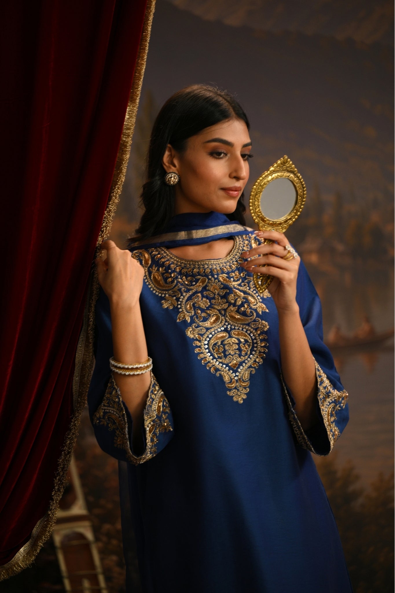 Blue Neelam Haar Embroidered Kurta Set Troob