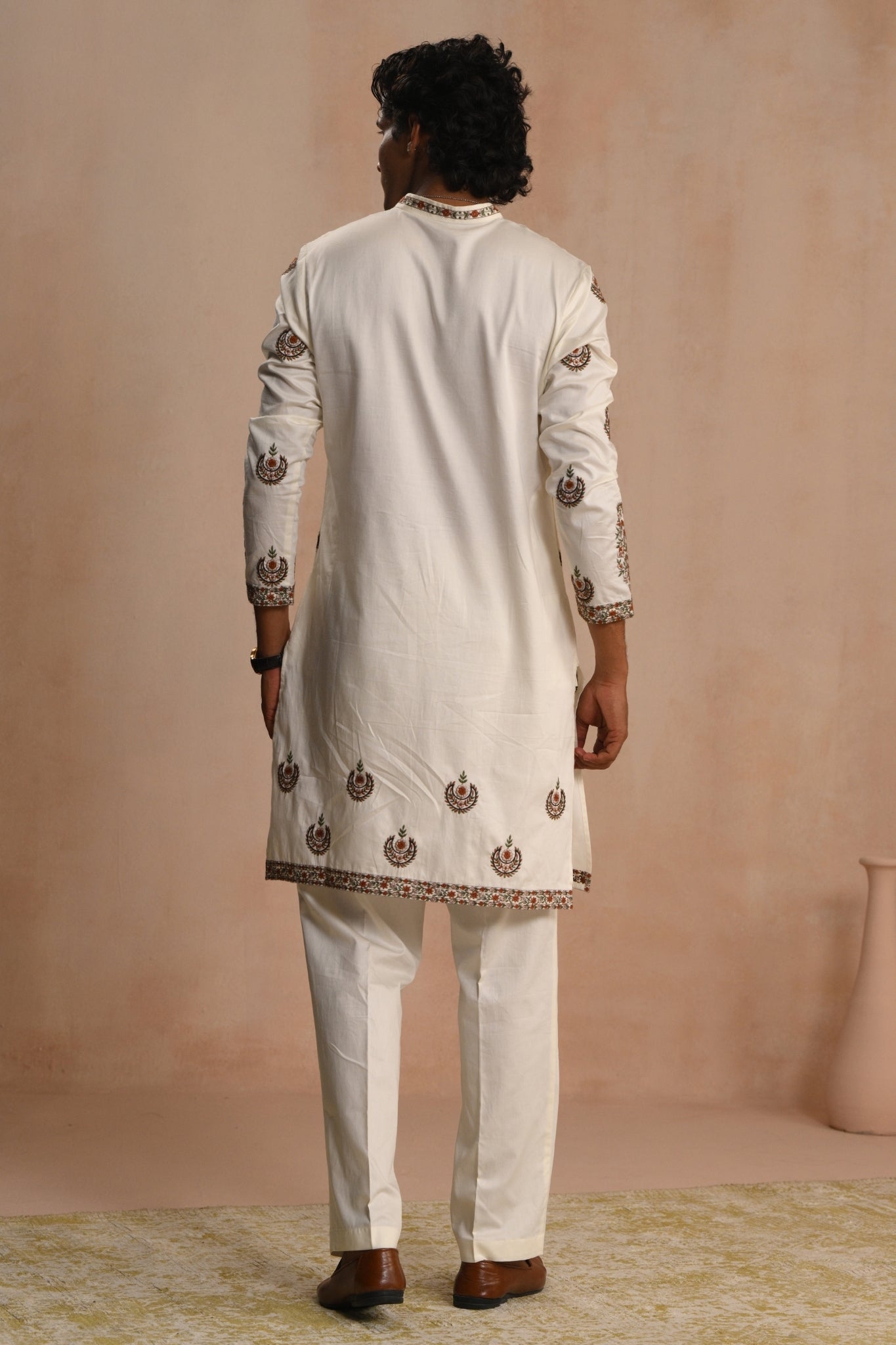 Ivory Mehrab Emrboidered Kurta Pajama Set