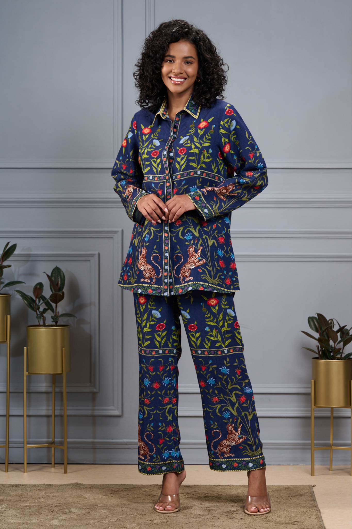 Taroob Linen Tiger Safari Co-ord Set