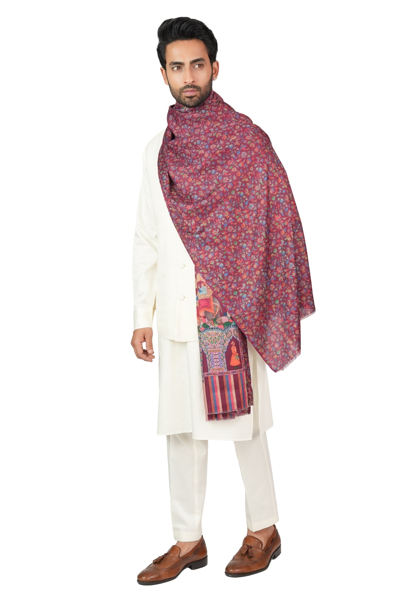 Taroob Reverisble Printed Mughal Stole
