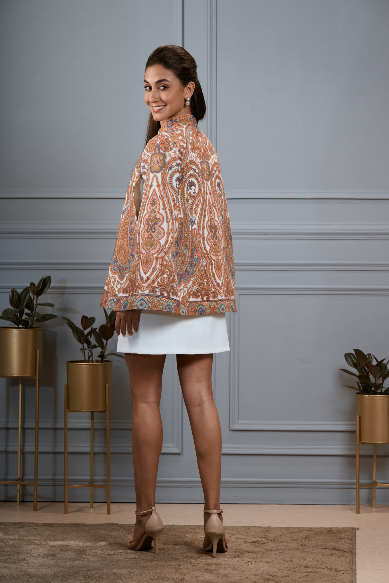 Taroob Royal Kashmiri Sozni Embroidered Cape