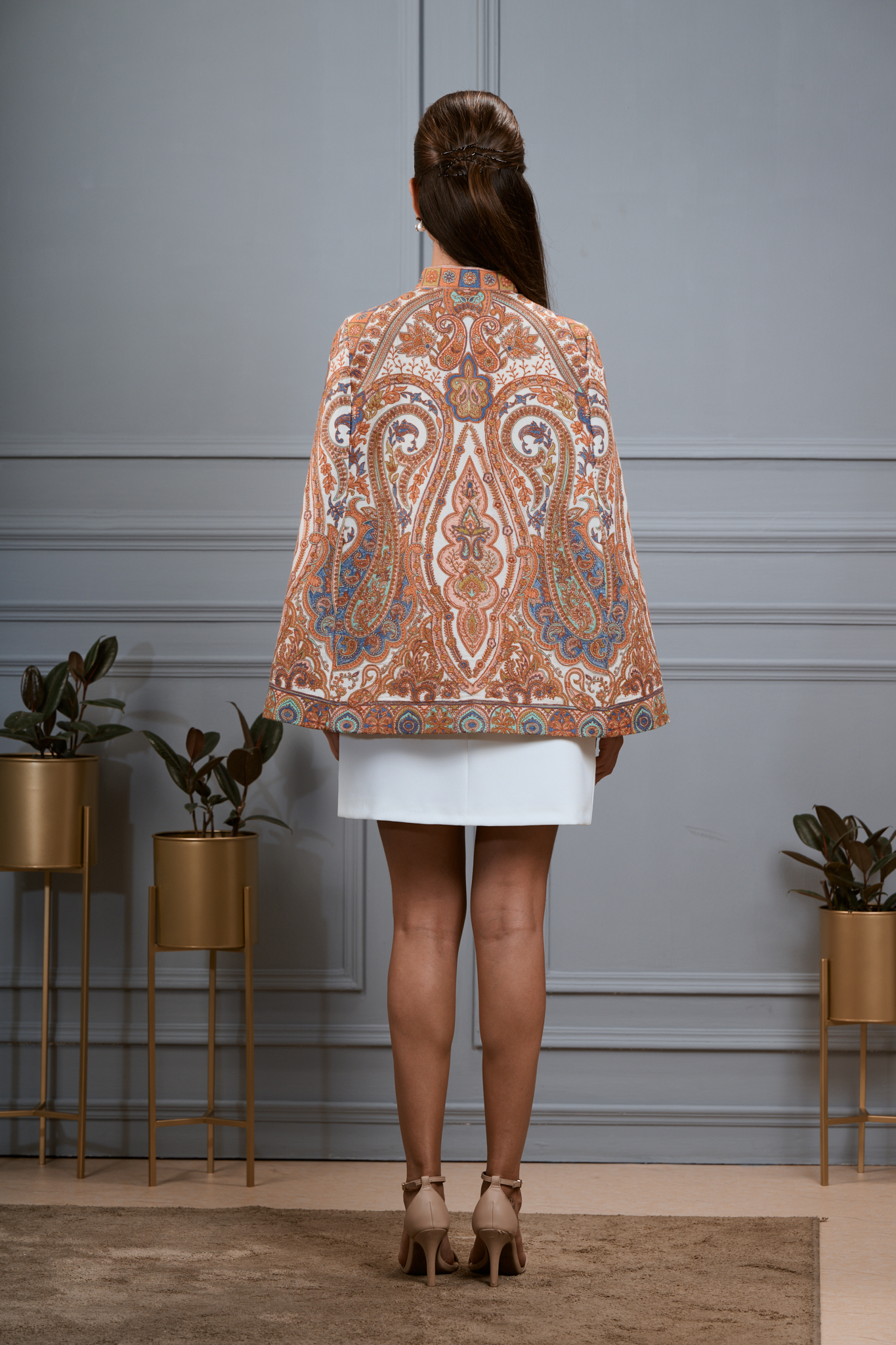 Taroob Royal Kashmiri Sozni Embroidered Cape