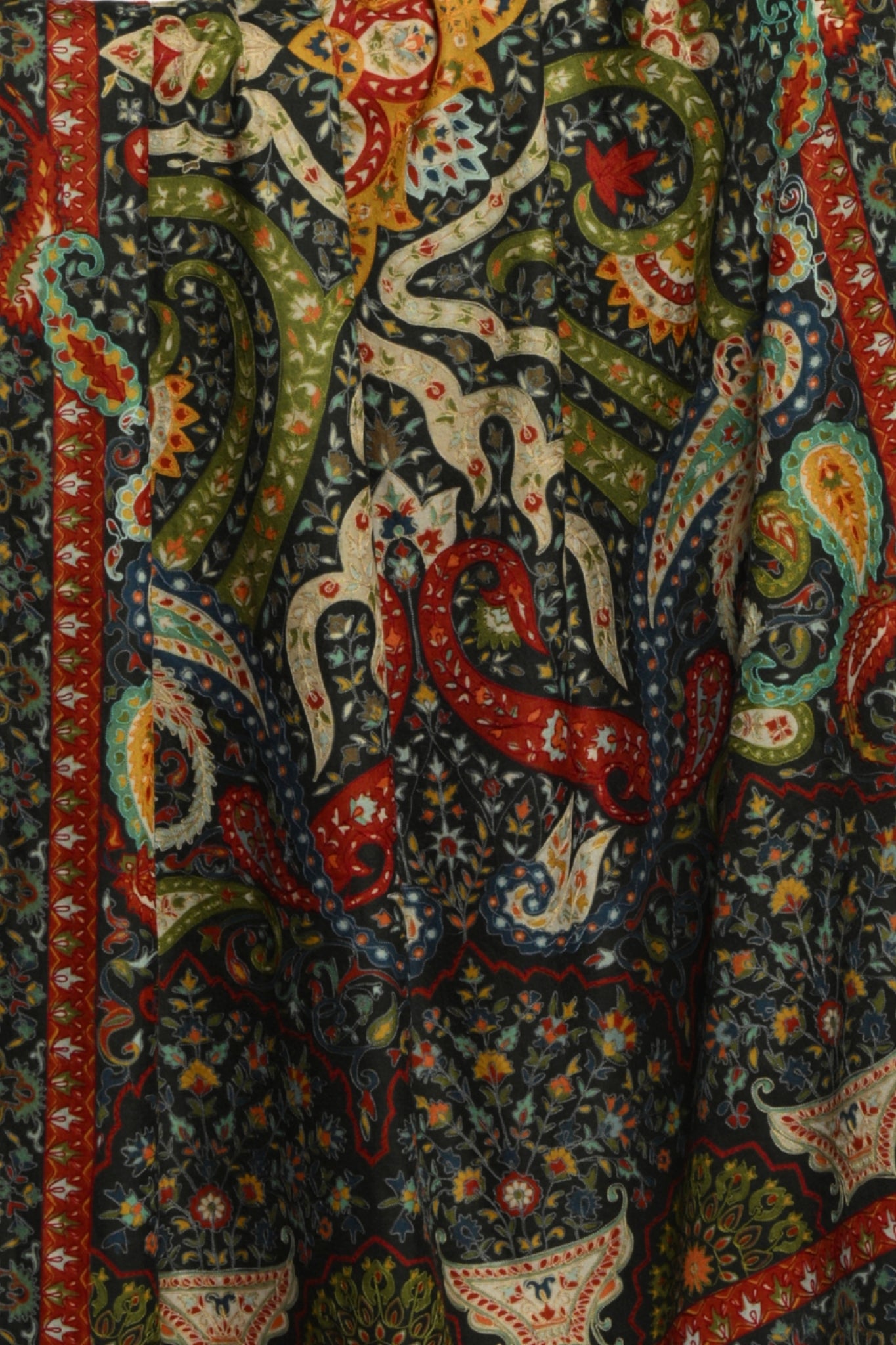 Taroob Noor Kalamkari Paisley Embroidered Shawl