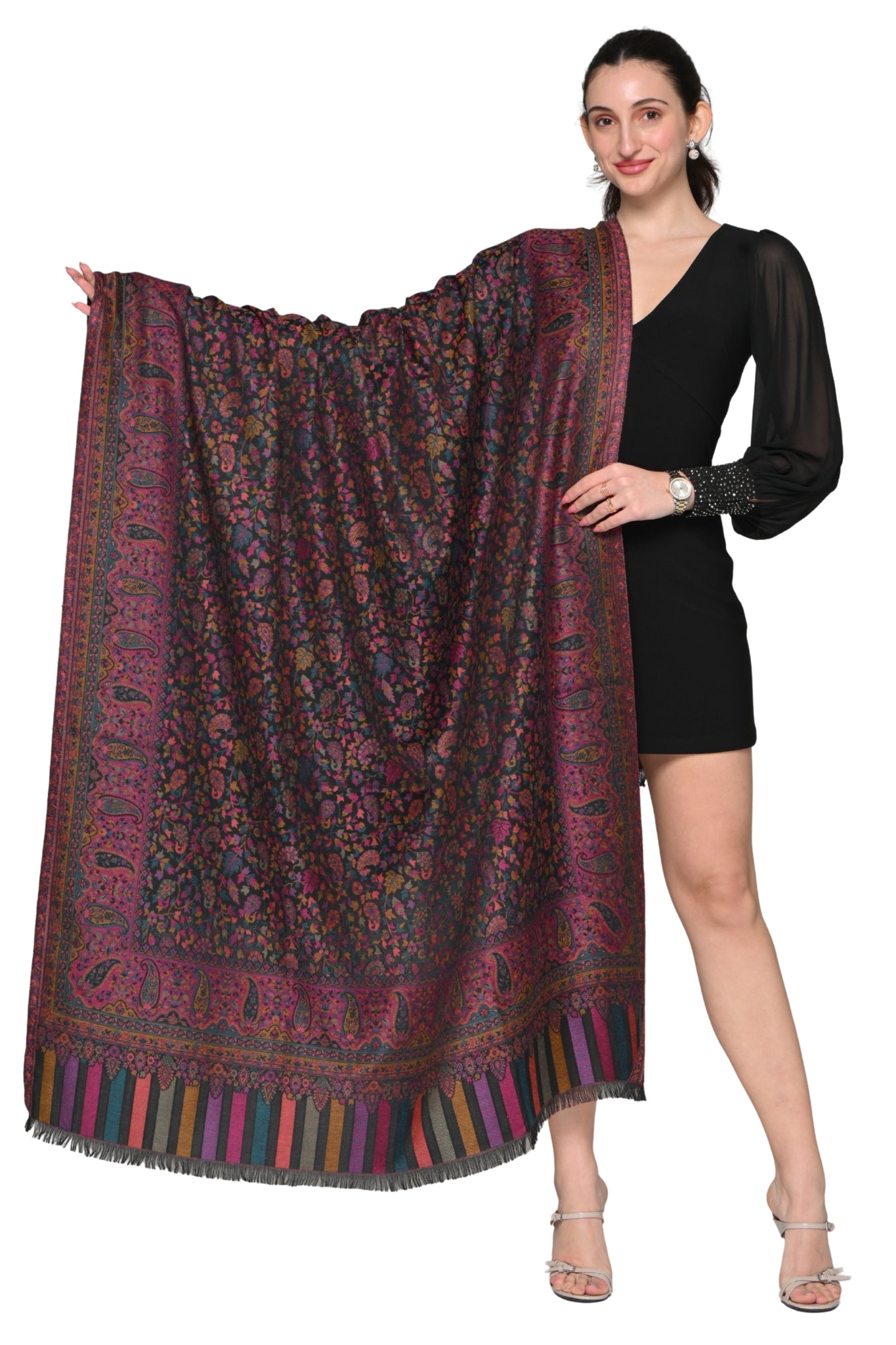 Faux Pashmina Antique Kaani Shawl – Women's – Image 2 | Taroob