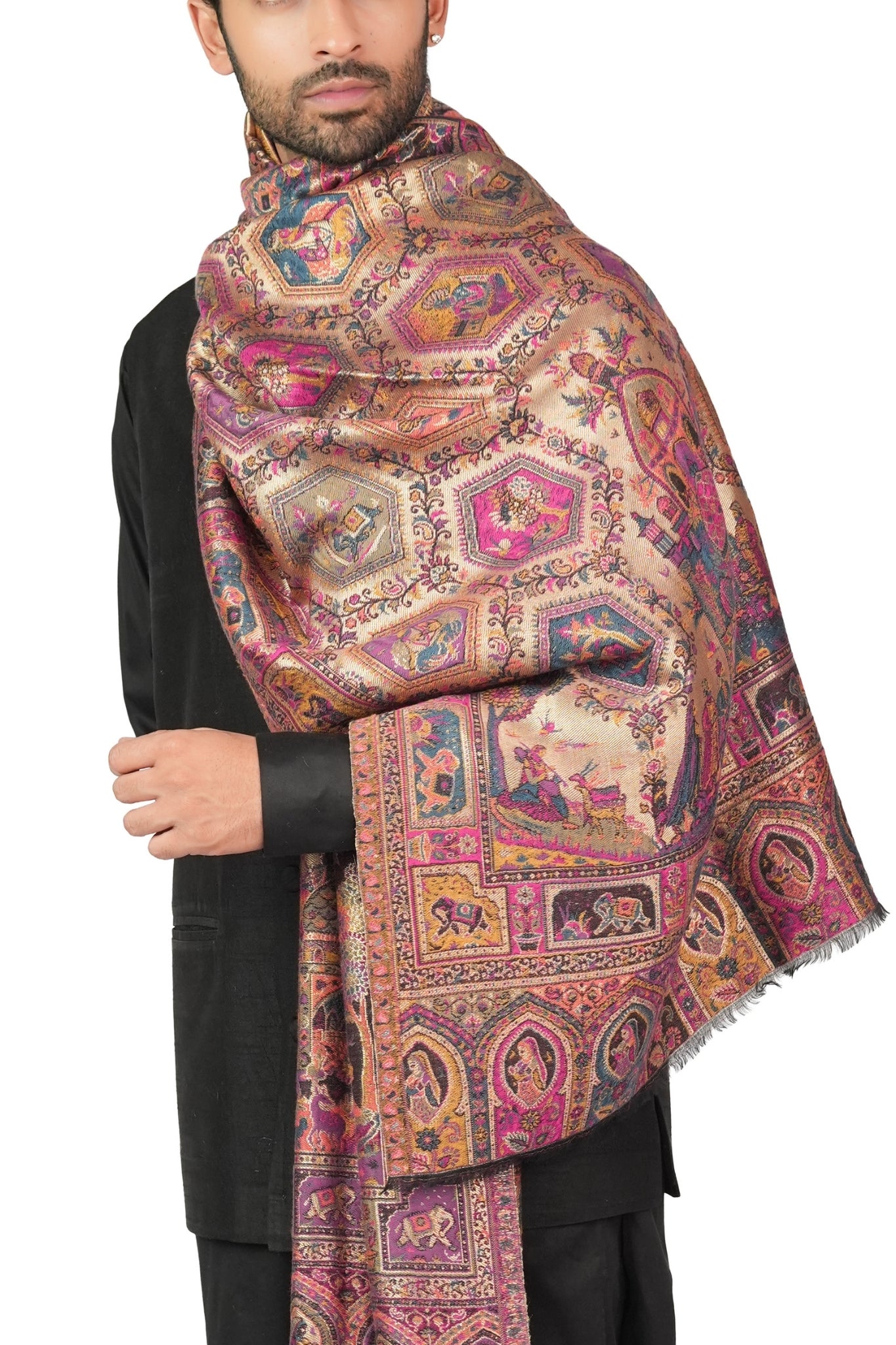 Taroob Resham Heritage Mughal Stole