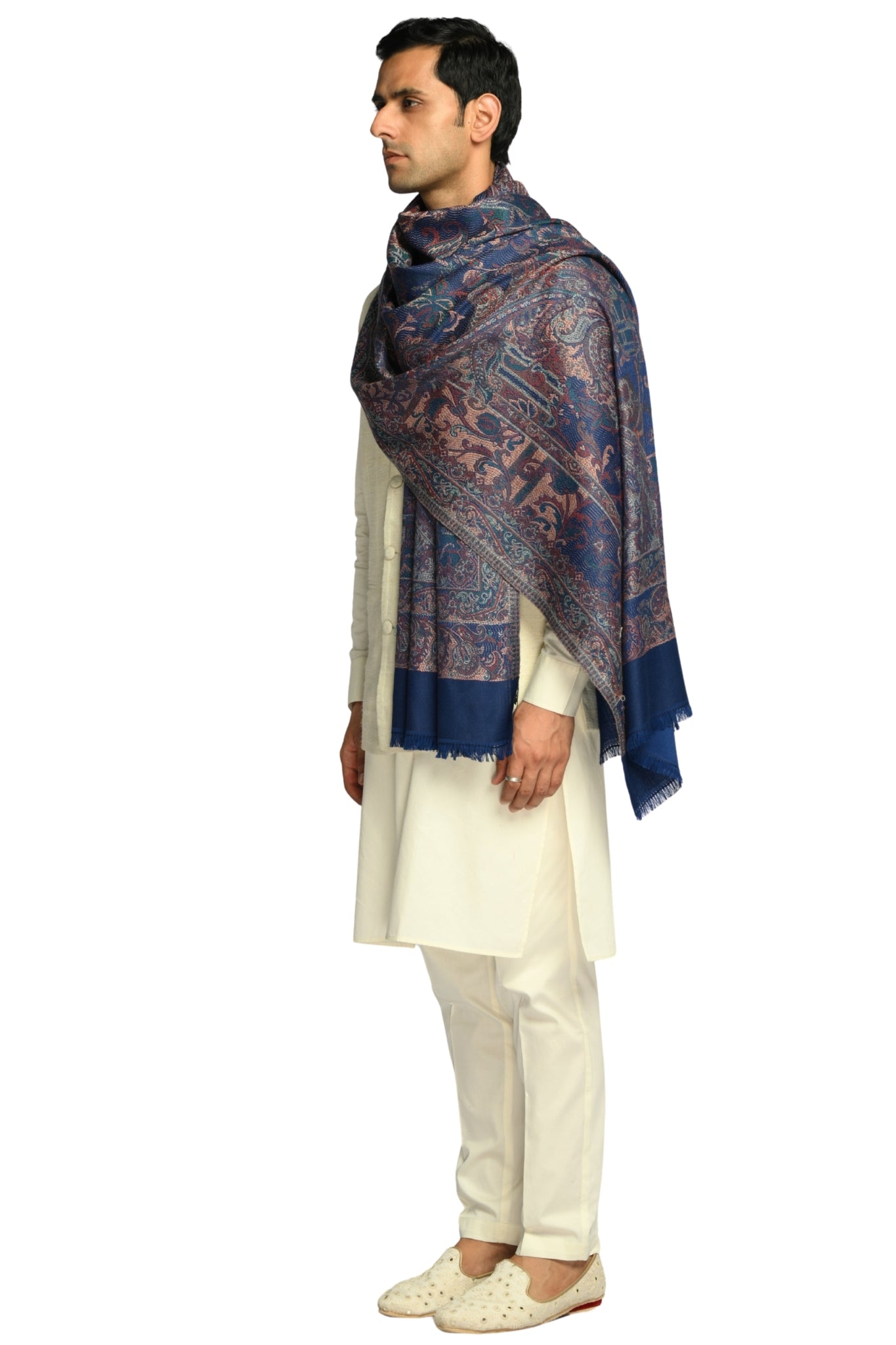 Taroob Faux Pashmina Antique Jamawar Stole