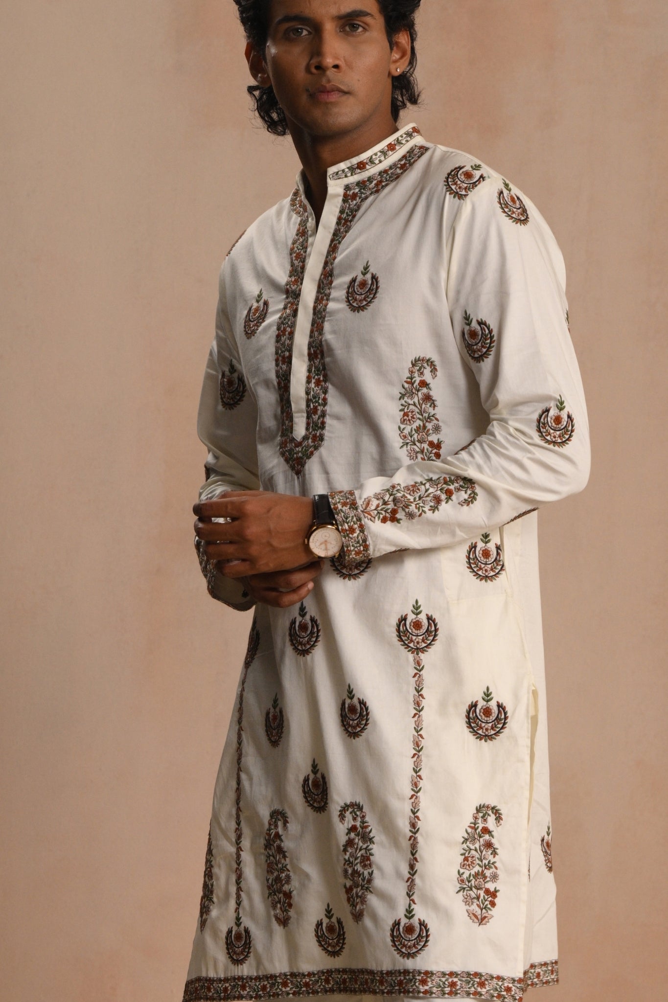Ivory Mehrab Emrboidered Kurta Pajama Set