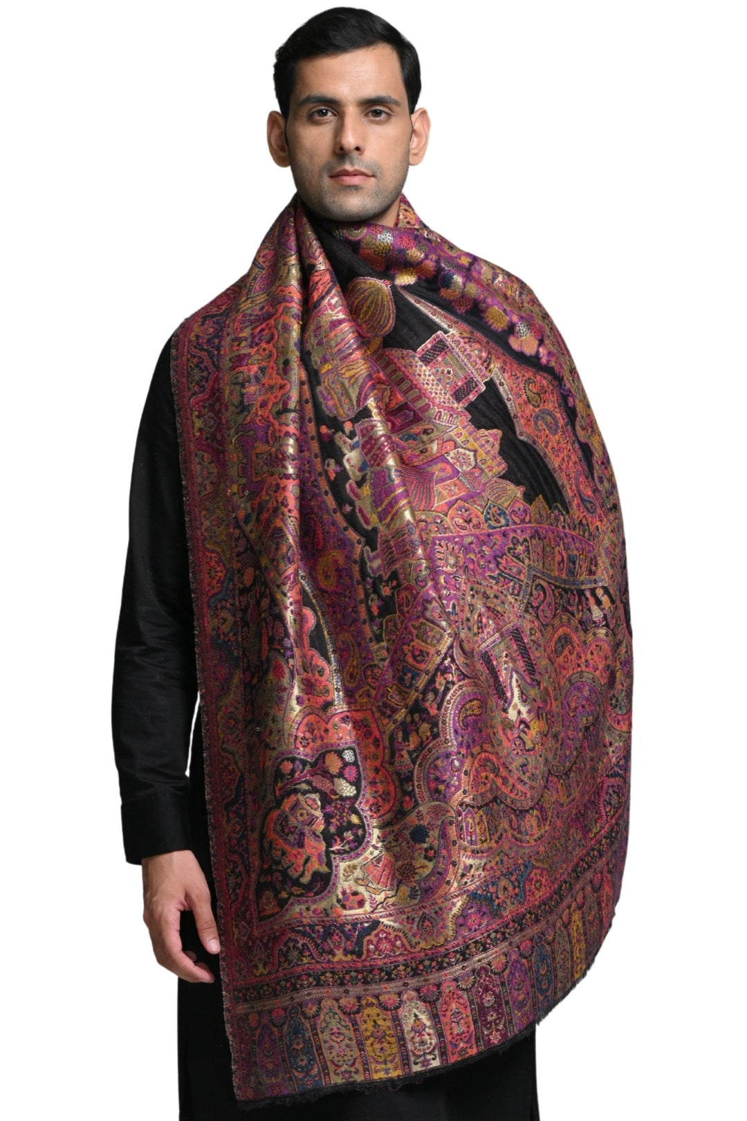 Taroob Mughal Baraat Resham Reversibale Shawl