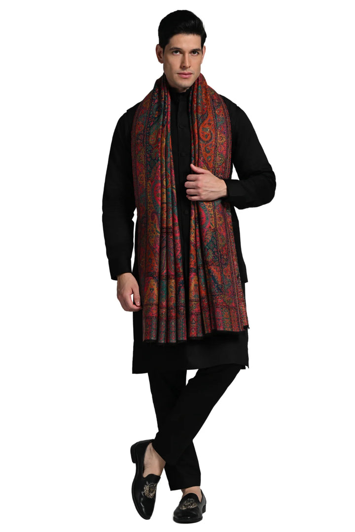 Taroob Kashmiri Fine Wool Multicolor Kaani Shawl