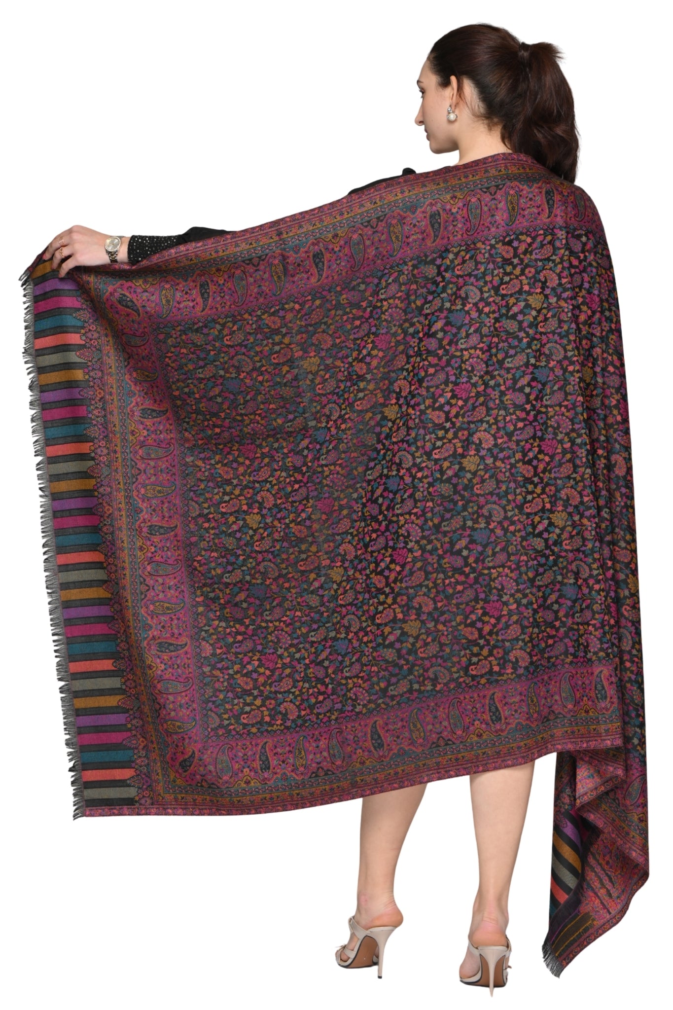 Faux Pashmina Antique Kaani Shawl – Women's – Image 4 | Taroob
