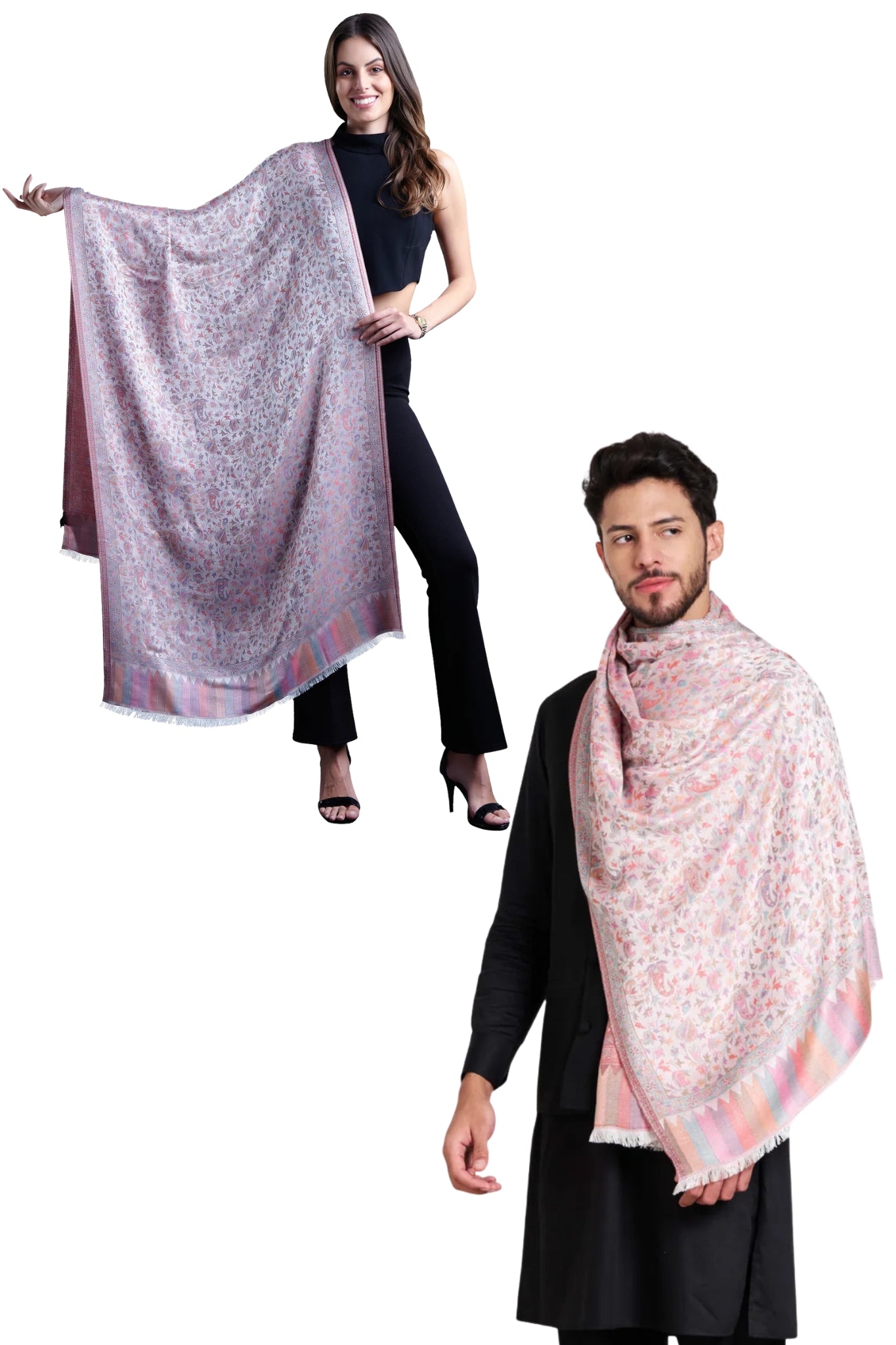 Taroob Gift Set of Paisley Silk Jamawar Stole or Him or Her ( Unisex Stole )