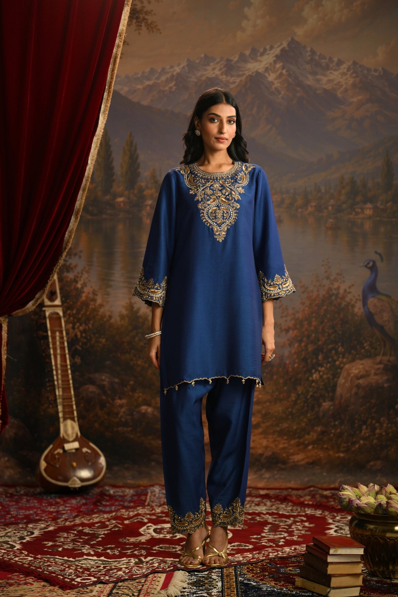 Blue Neelam Haar Embroidered Kurta Set Troob