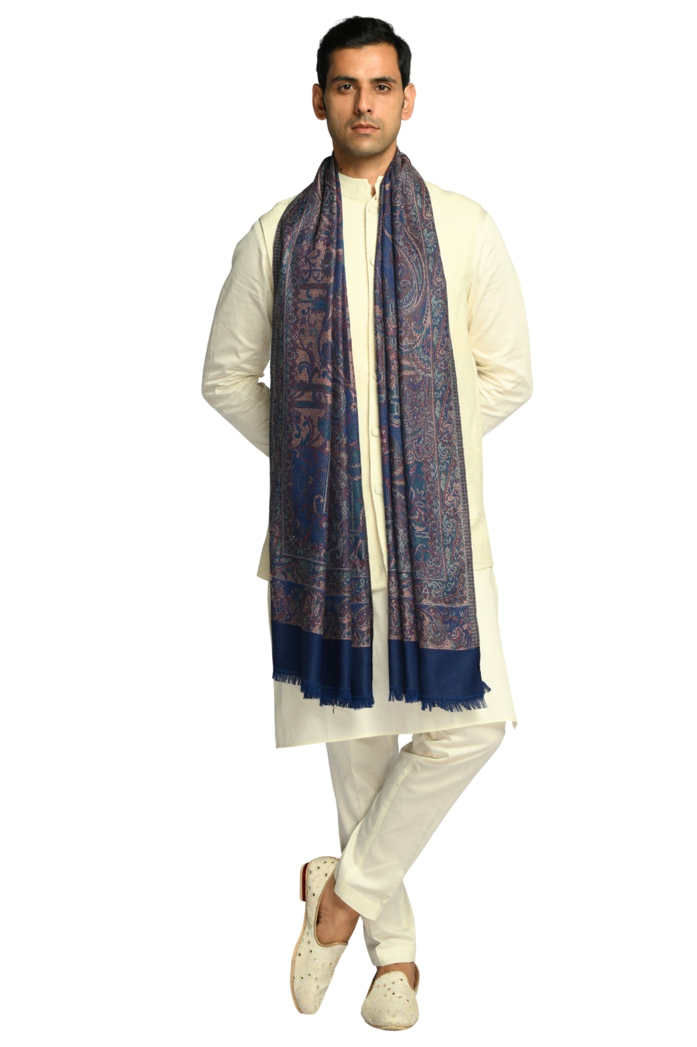 Taroob Faux Pashmina Antique Jamawar Stole