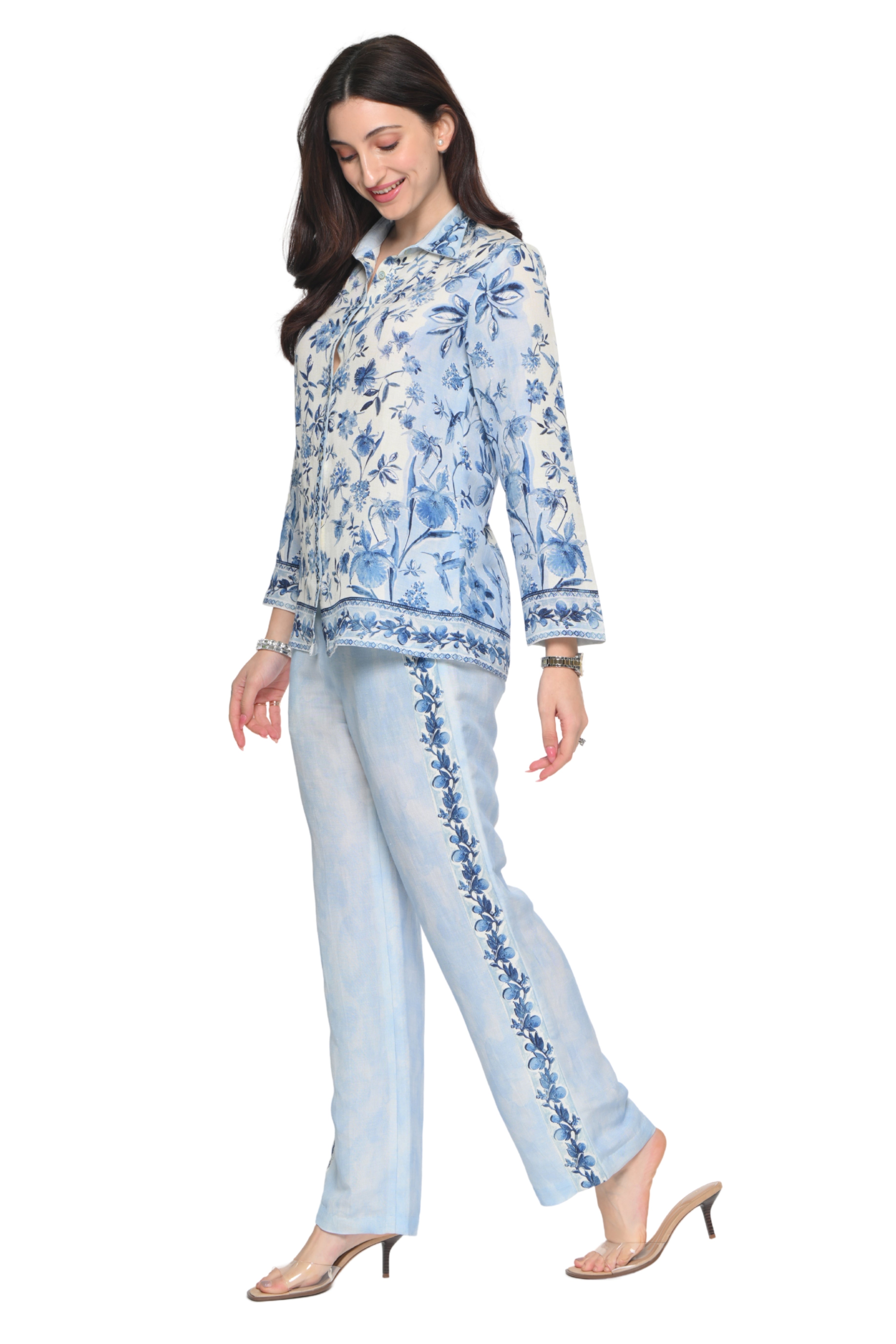 Taroob Mono-tone Garden Rhapsody Linen Co-ord Set