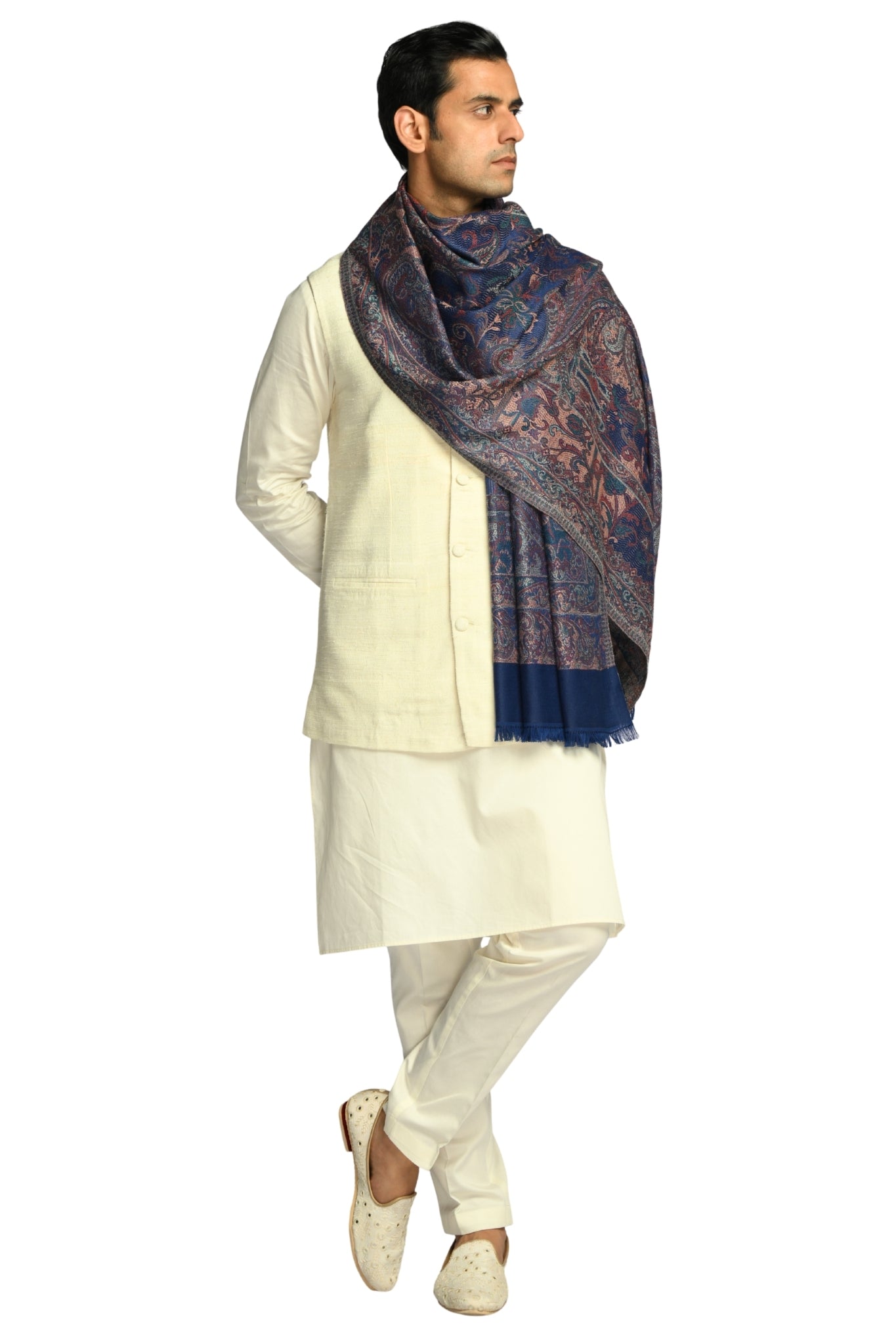 Taroob Faux Pashmina Antique Jamawar Stole