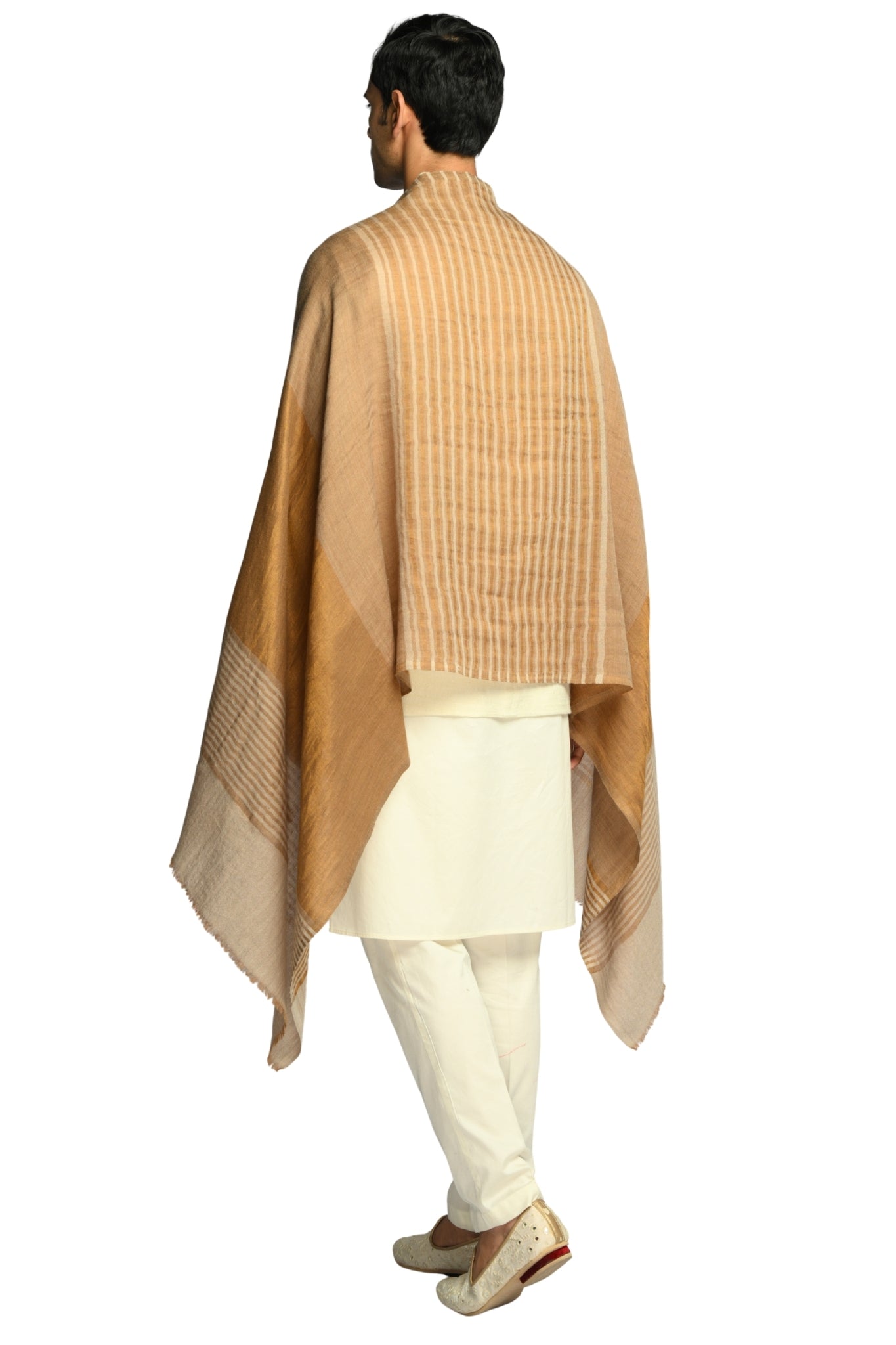Taroob Fine Wool Antique Gold Striper Stole