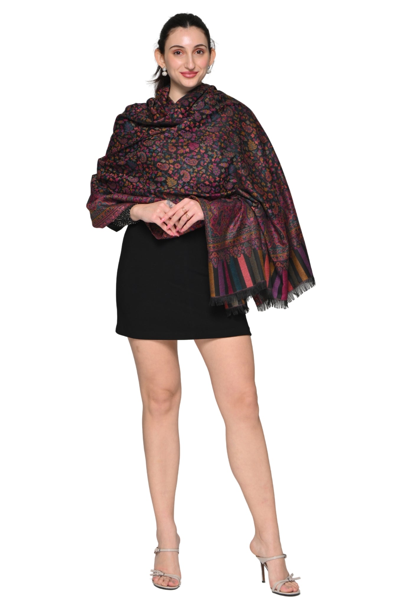 Faux Pashmina Antique Kaani Shawl – Women's – Image 5 | Taroob