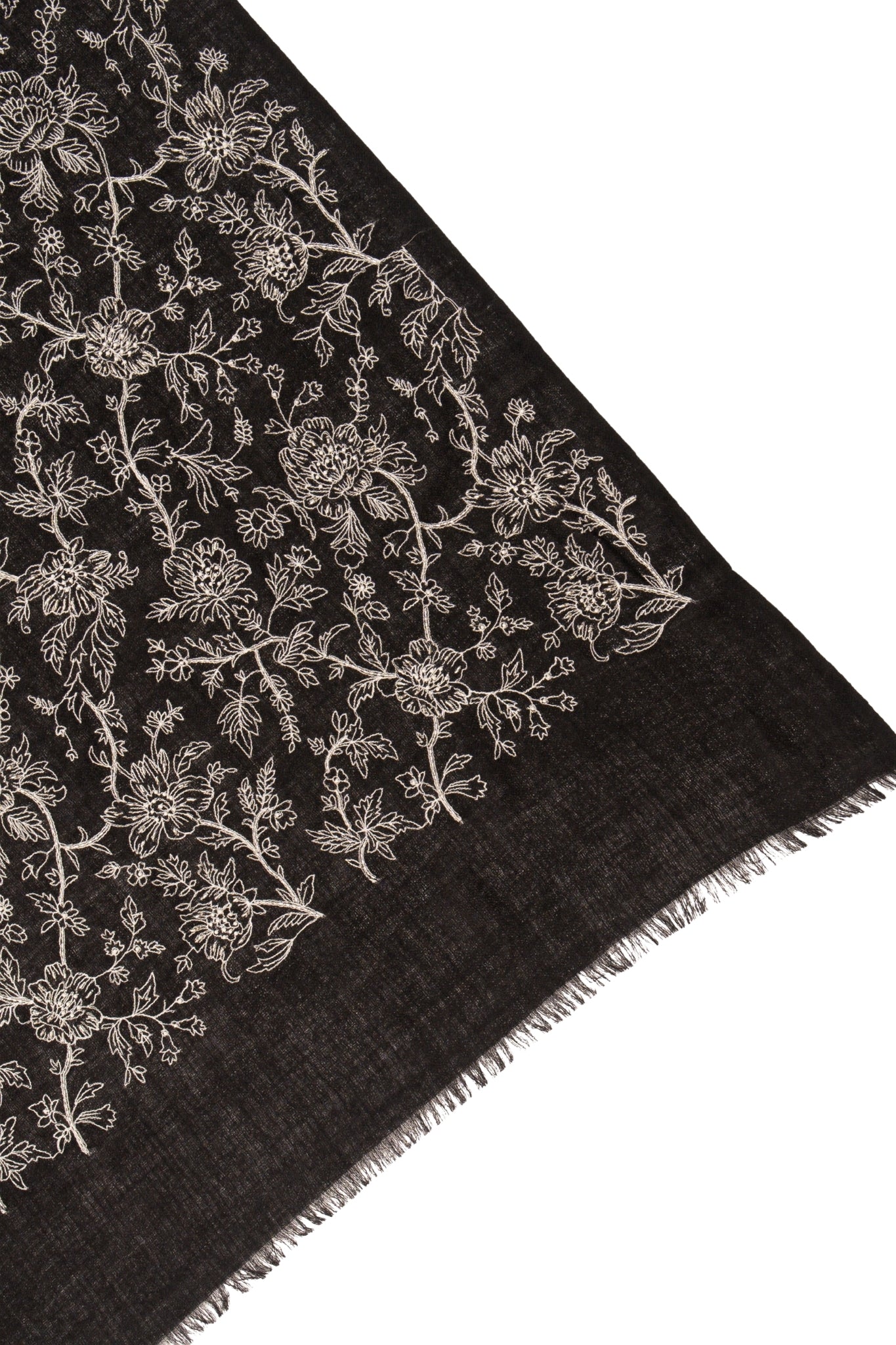 Taroob Hand Embellished Sketched Floral Scarf