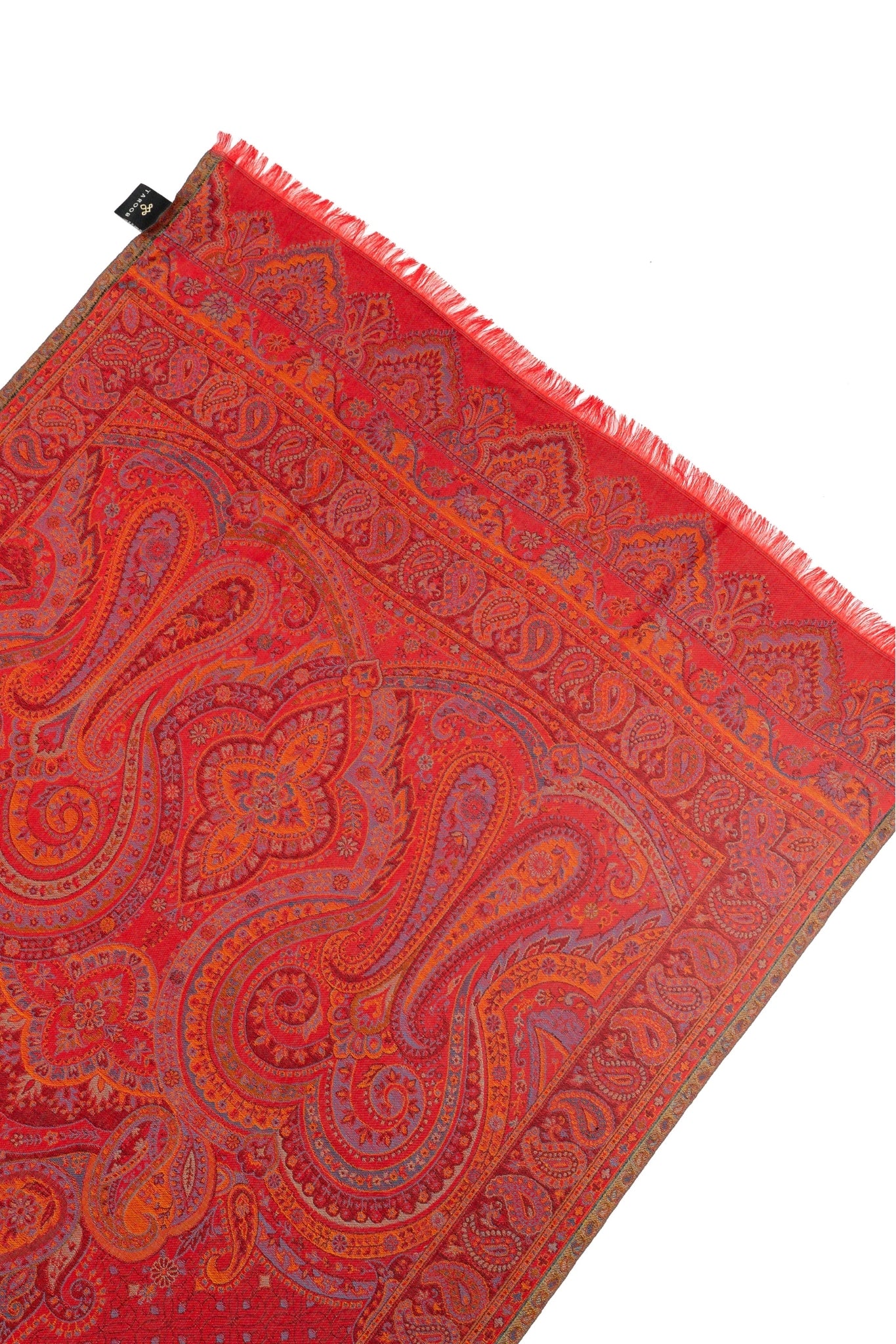 Taroob Bold Red Silk Jamawar Stole