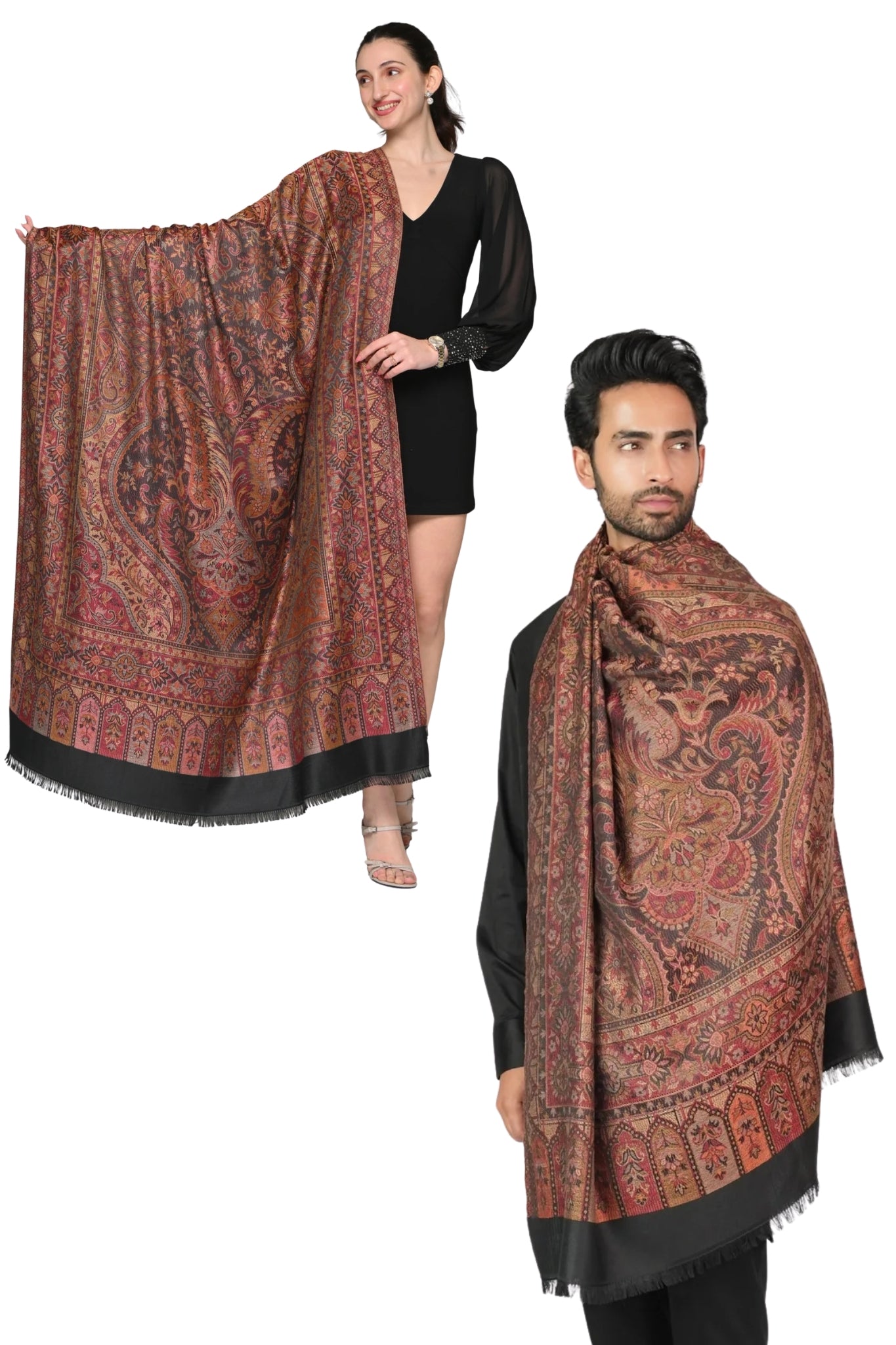 Taroob Gift Set of Unisex Jamawar Shawl for Him or Her