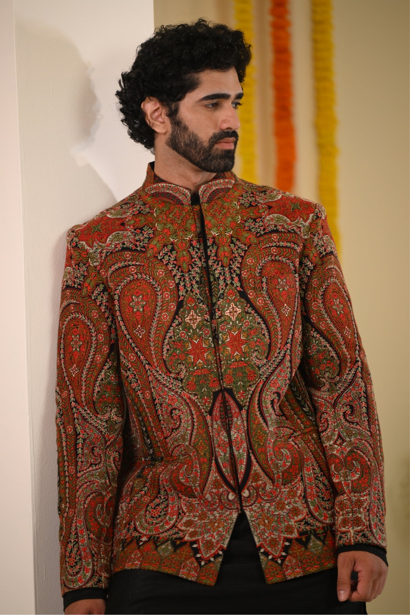 Taroob Kashmiri Sozni Embroidered Men's Bandhgala