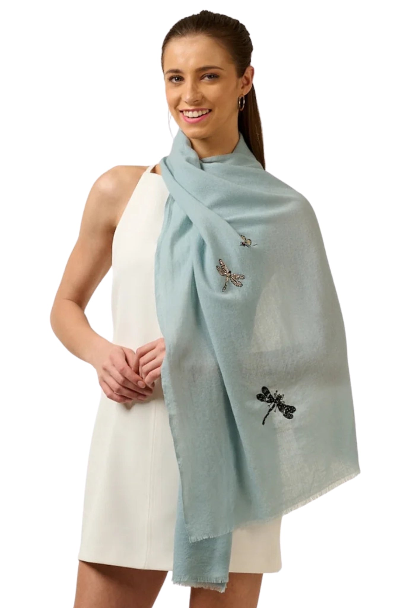 Taroob Gift Set of Hand Embellished Wool Silk Stole for Her