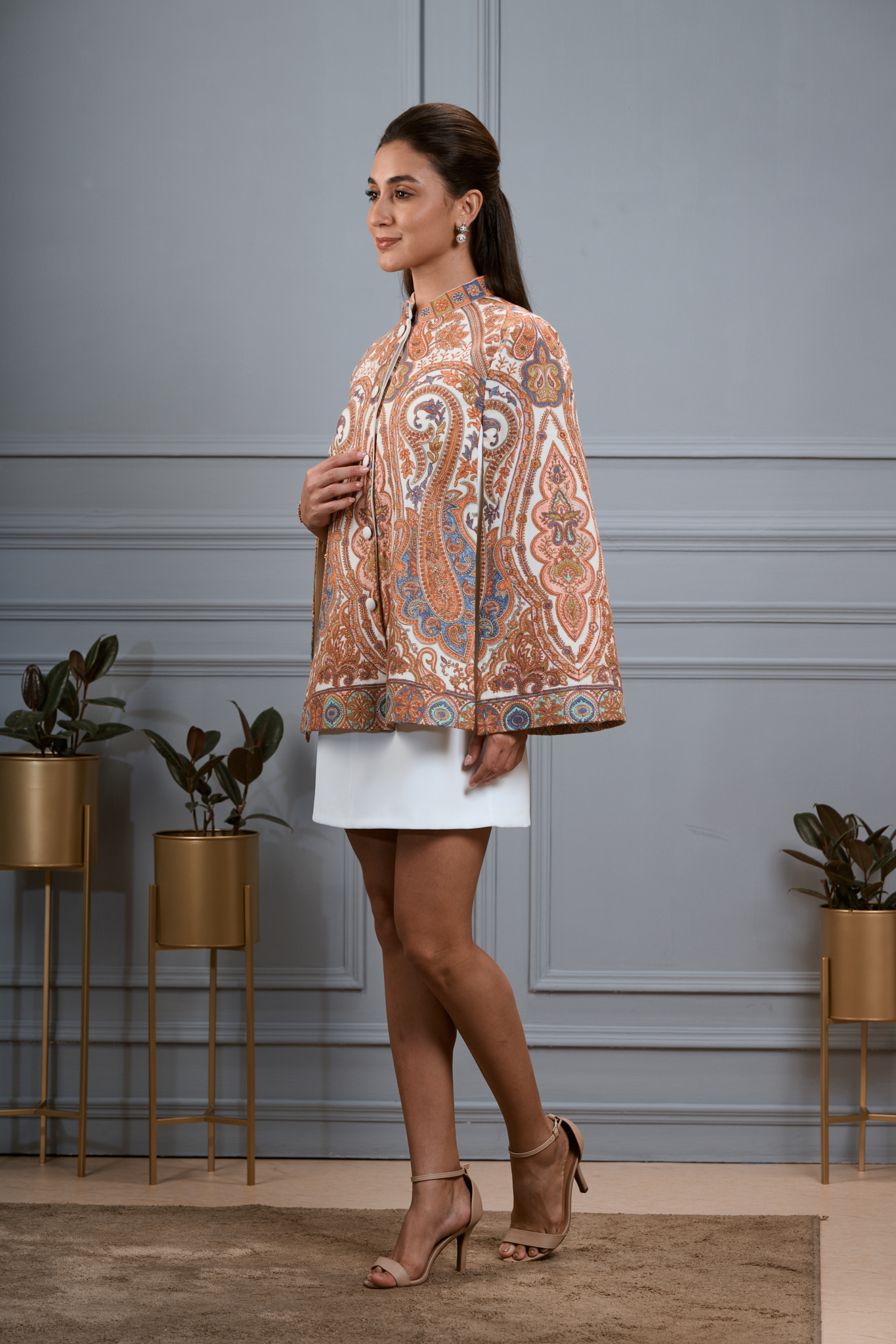 Taroob Royal Kashmiri Sozni Embroidered Cape