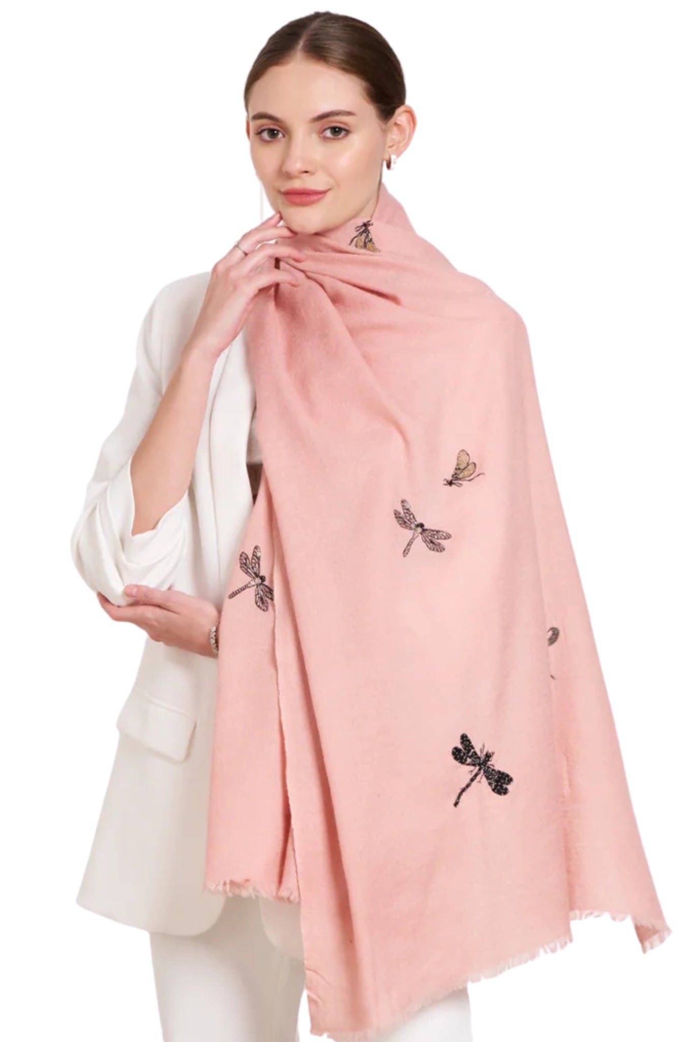 Taroob Gift Set of Hand Embellished Wool Silk Stole for Her