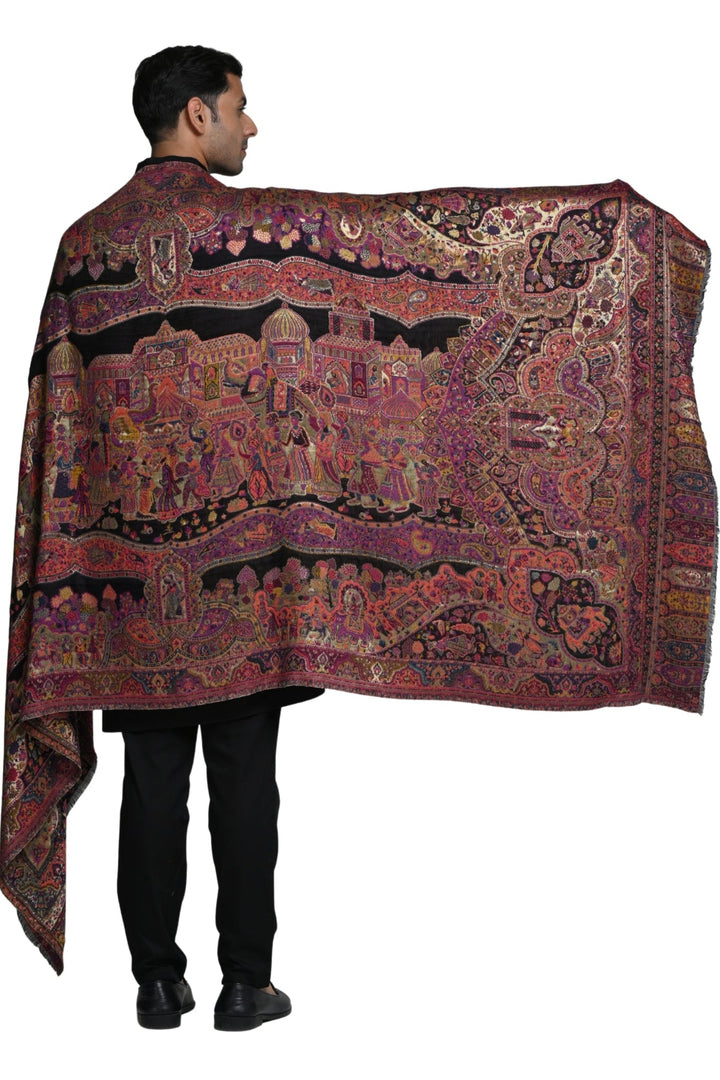 Taroob Mughal Baraat Resham Reversibale Shawl