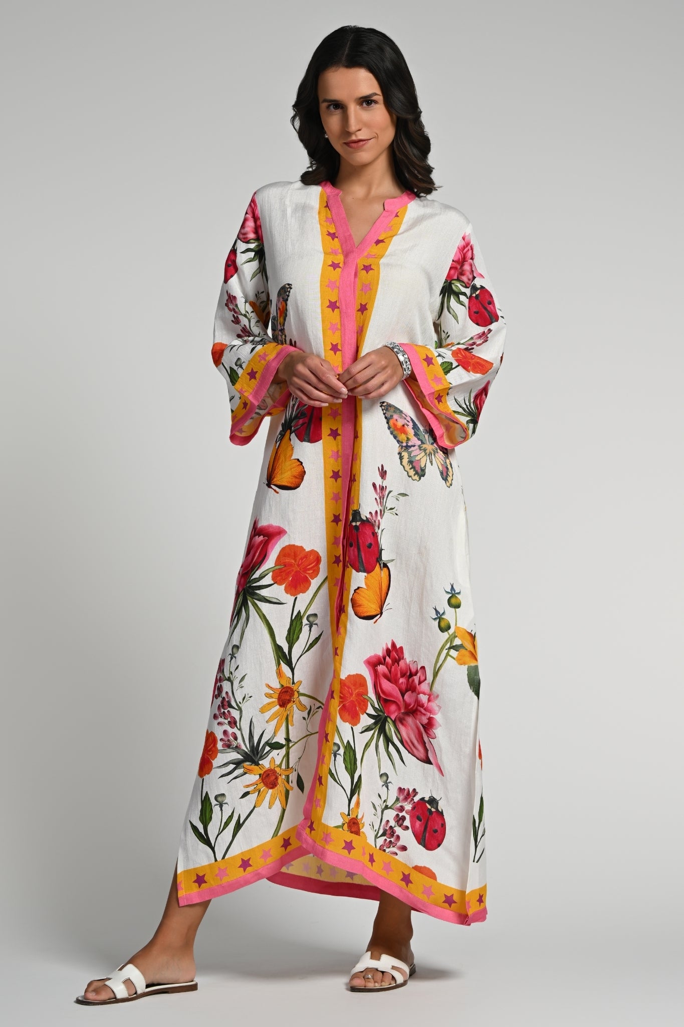 Taroob Fleur de Rêve Linen kaftan