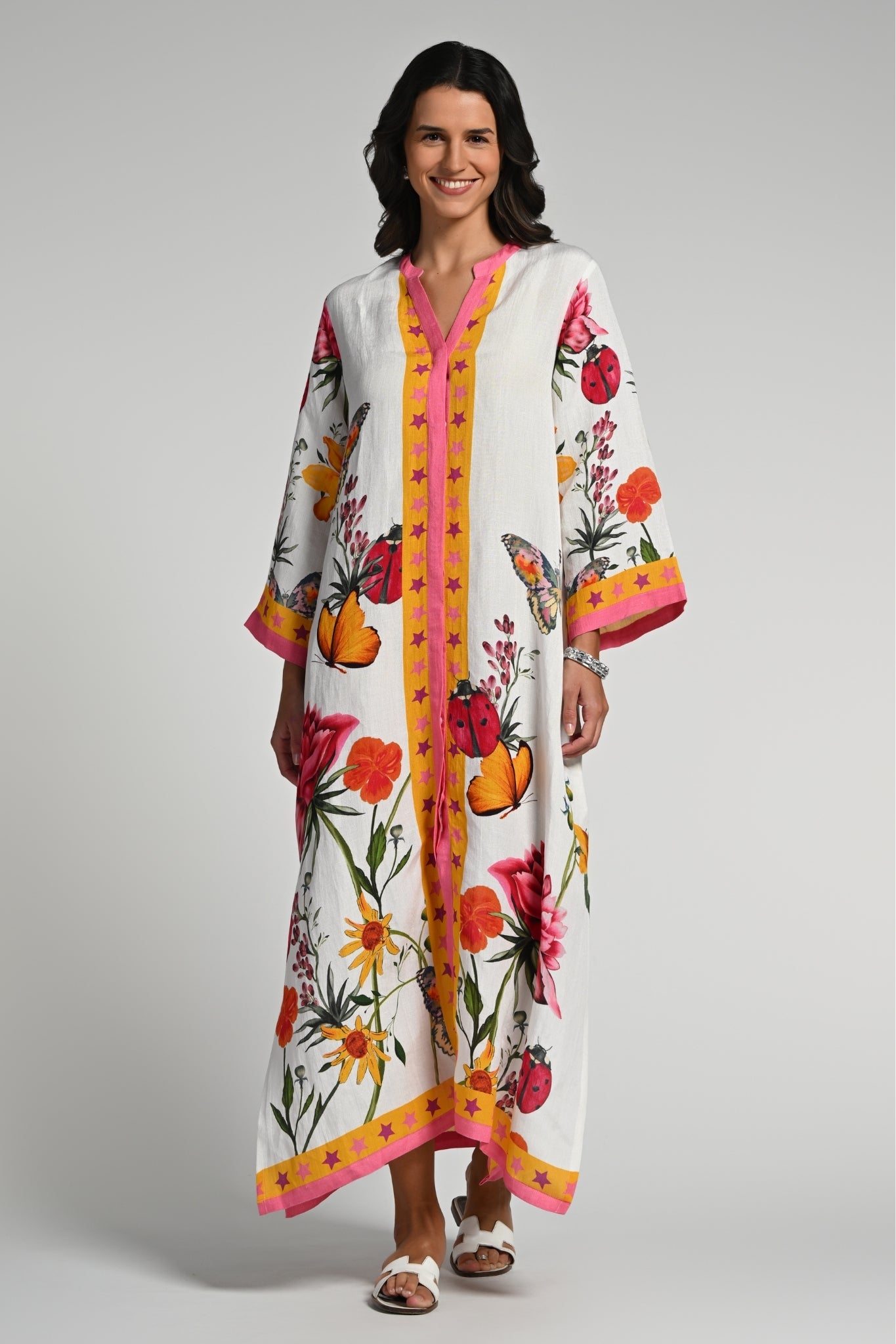 Taroob Fleur de Rêve Linen kaftan