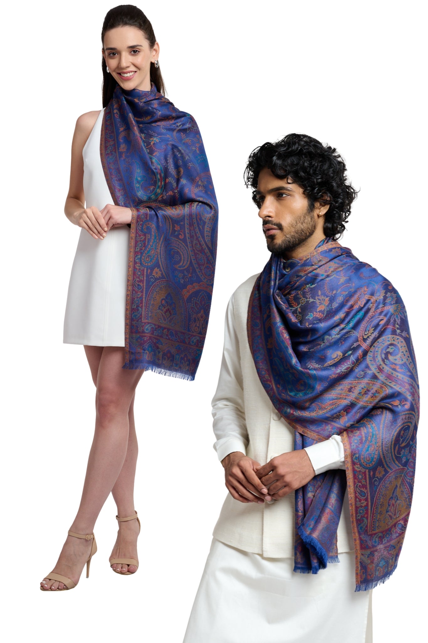 Taroob Gift Set of Paisley Silk Jamawar Stole or Him or Her ( Unisex Stole )