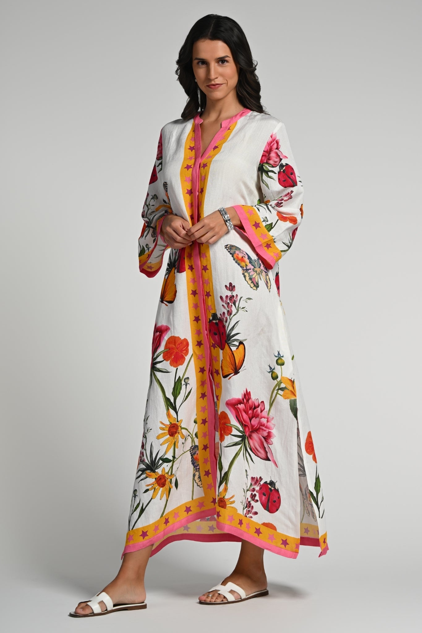 Taroob Fleur de Rêve Linen kaftan