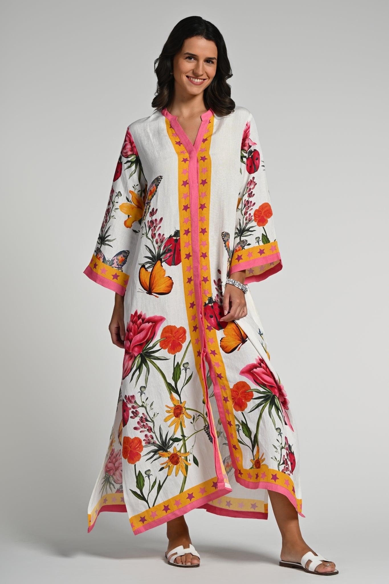 Taroob Fleur de Rêve Linen kaftan
