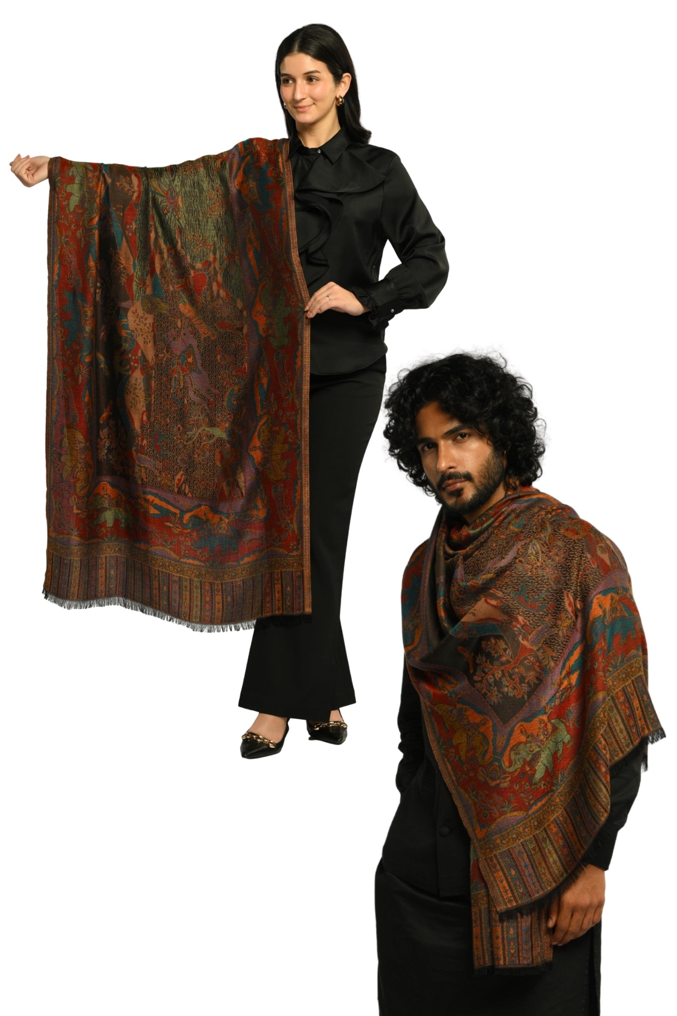 Taroob Gift Set of Paisley Silk Jamawar Stole or Him or Her ( Unisex Stole )